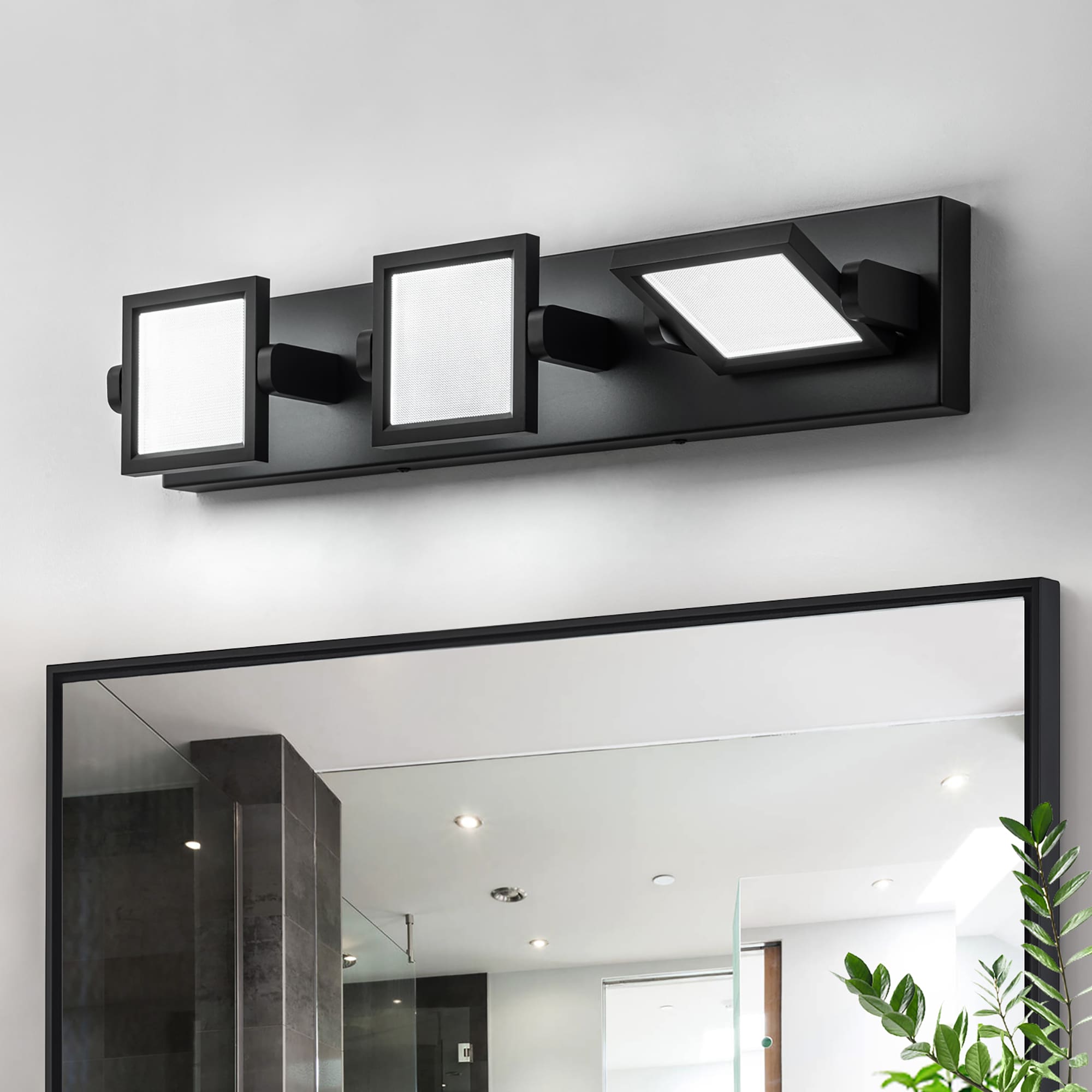 EDISLIVE Y81010000056018 22-in 3 -Light Matte Black Integrated LED Modern/contemporary Vanity light