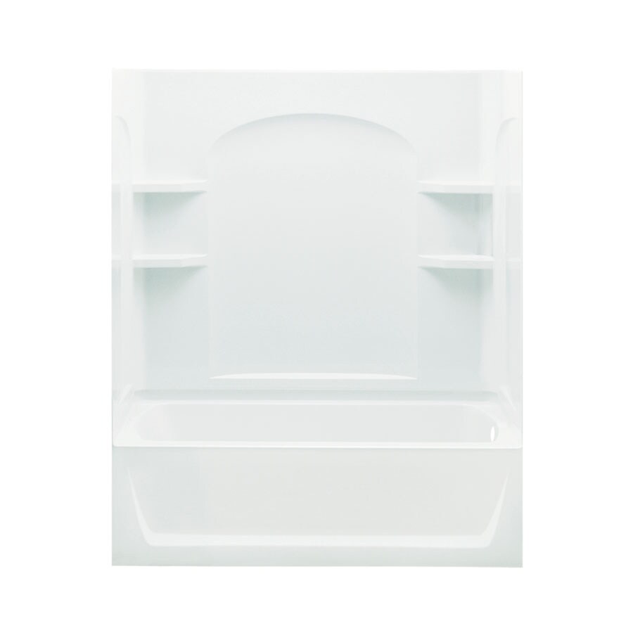 Sterling 71220120-0 Ensemble 32-in W x 60-in L White Polyresin and Fiberglass Rectangular Right Drain Alcove Soaking Bathtub