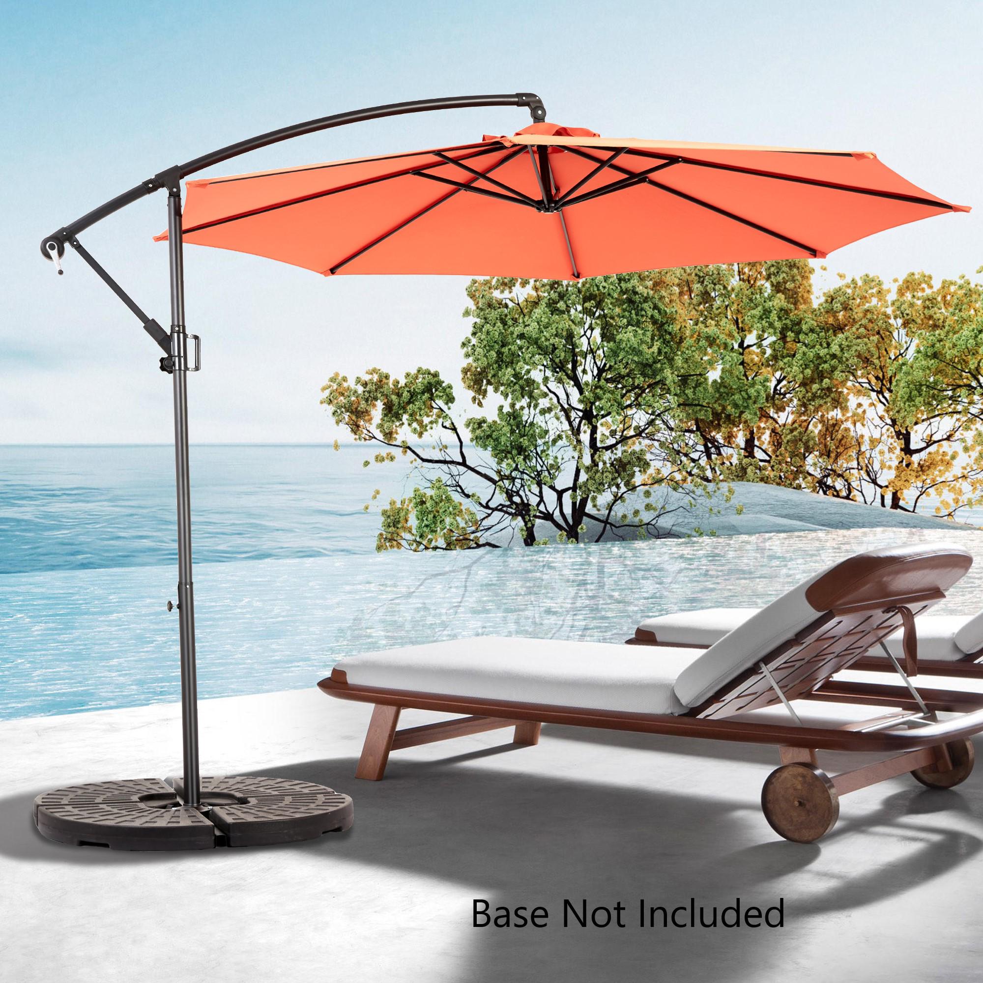 Bayfeve BFHF-234538-OD 10-ft Steel Orange Crank Market Patio Umbrella