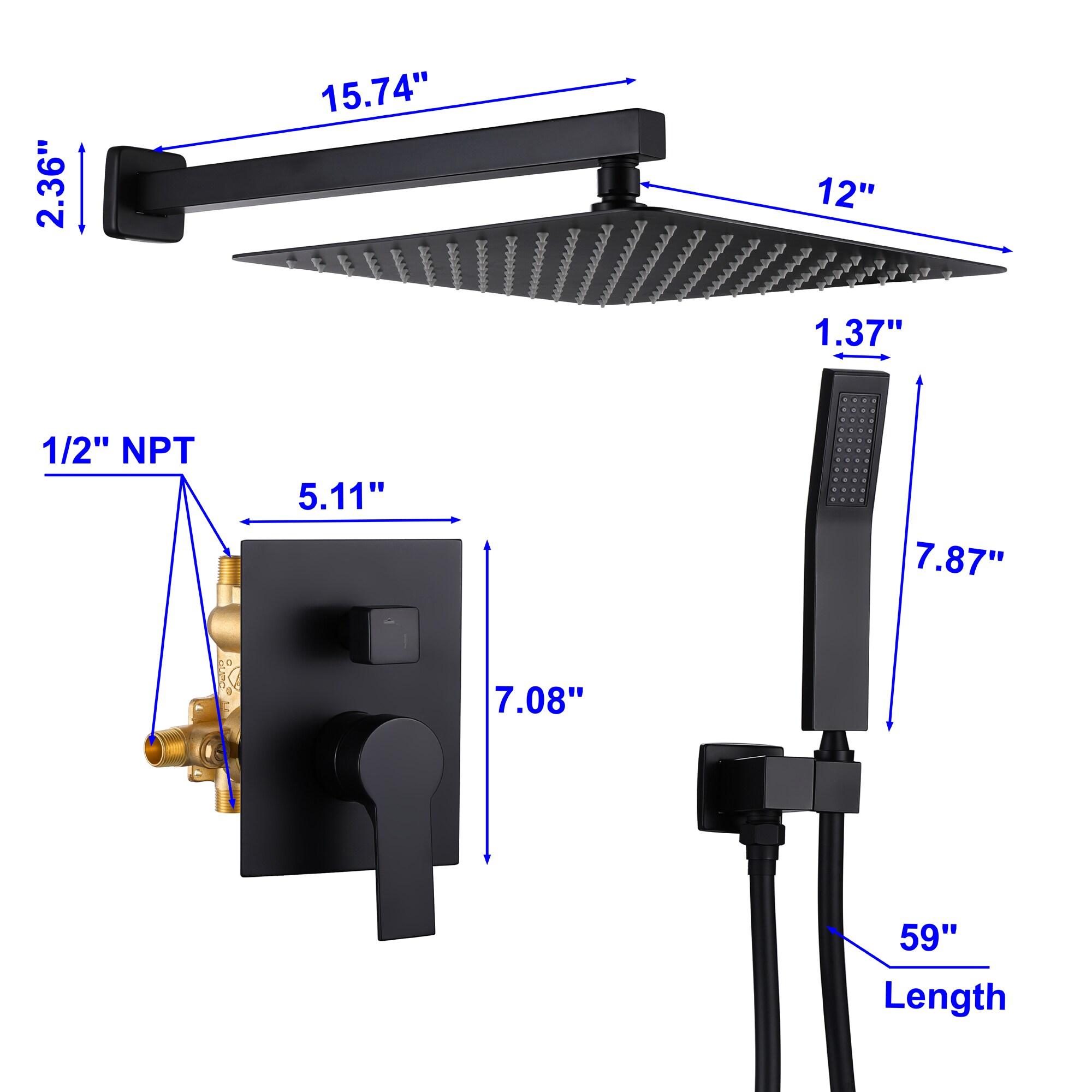 AAZJ NBC-CM70540 Showerhead-Bar-Panels - View #12