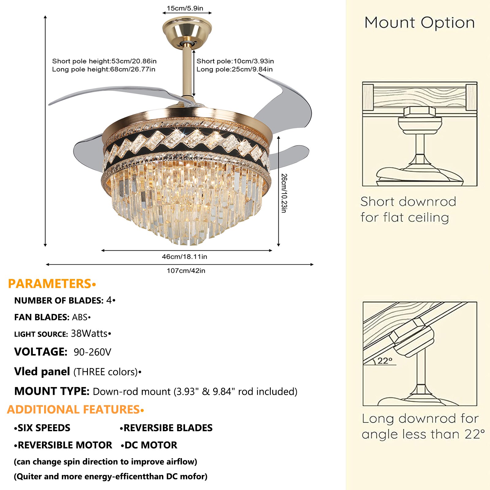 Oukaning JZUCOD-00760099 Ceiling-Fans - View #5
