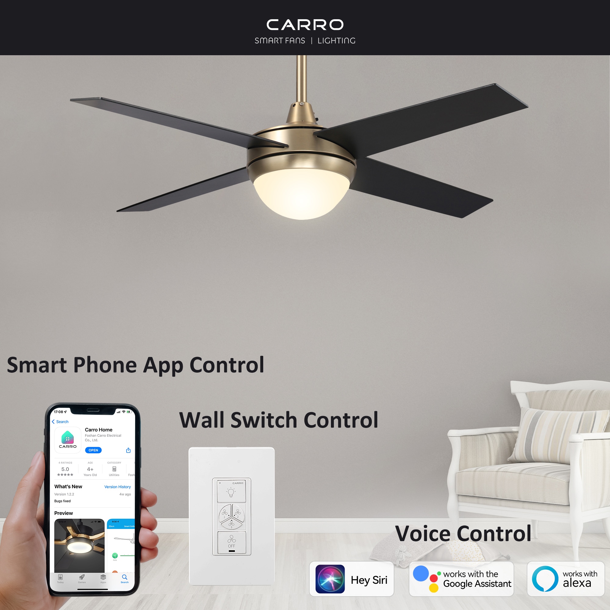 CARRO USA LWGS-524C-L11-G2-1 Ceiling-Fans - View #2