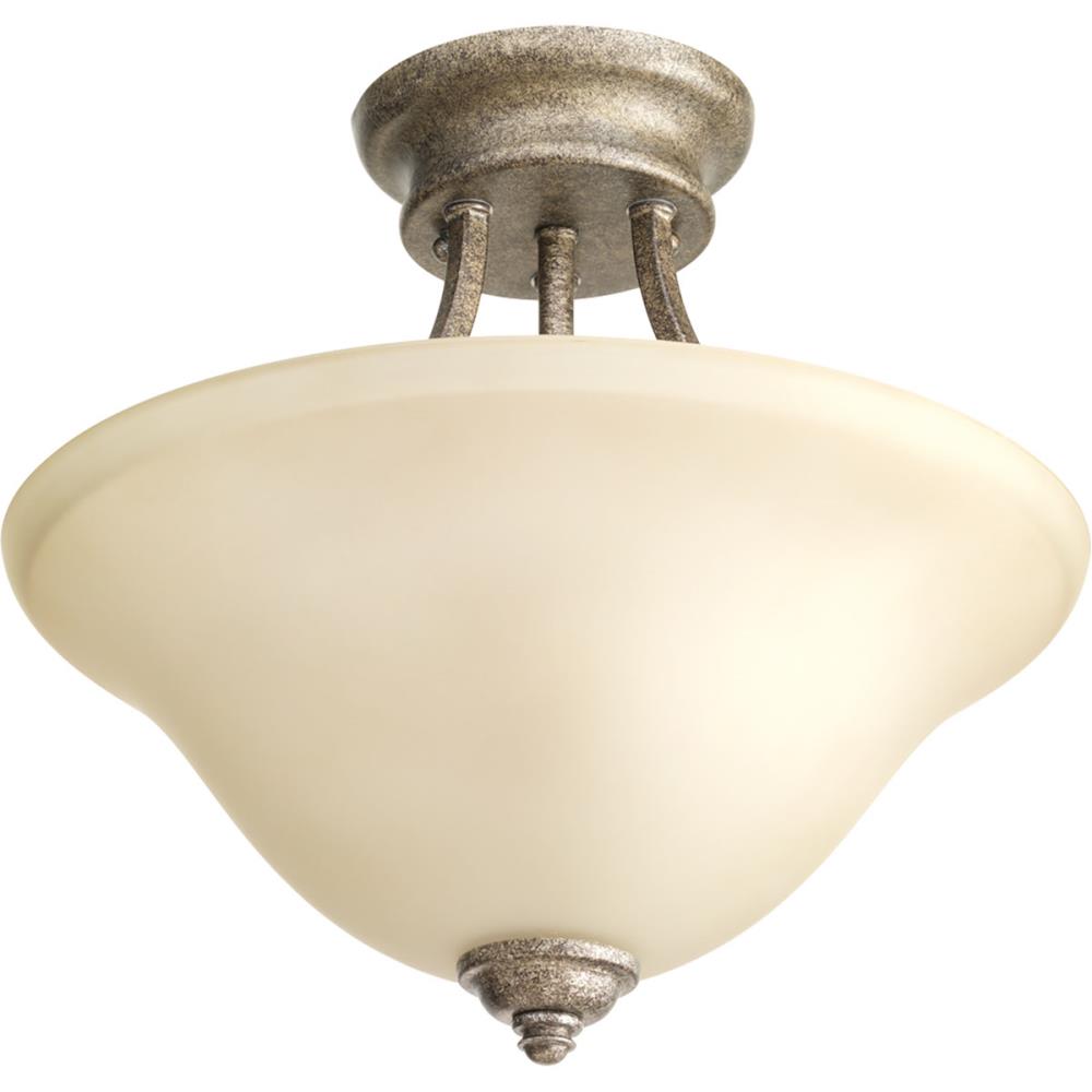 Progress Lighting P3414-144 Spirit 1 -Light 13.25-in Bronze Semi Flush Mount Light