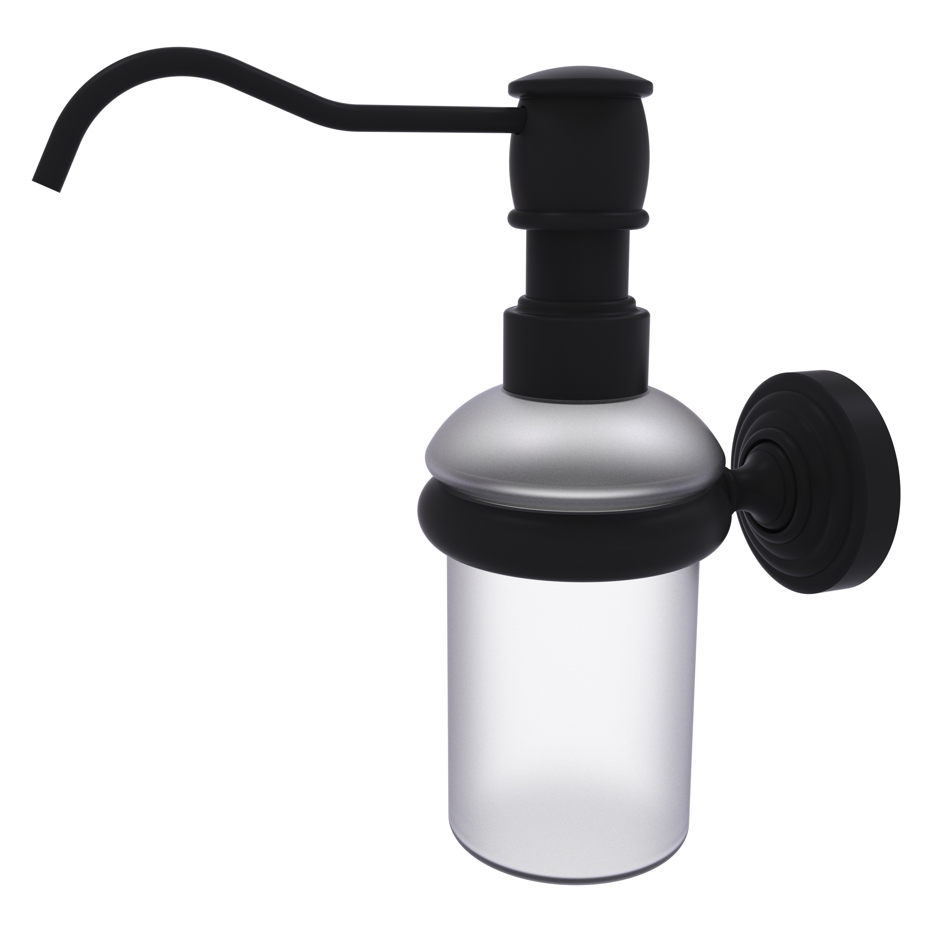 Allied Brass WP-60-BKM Waverly Place Matte Black 5-oz. Capacity Wall-mount Soap and Lotion Dispenser