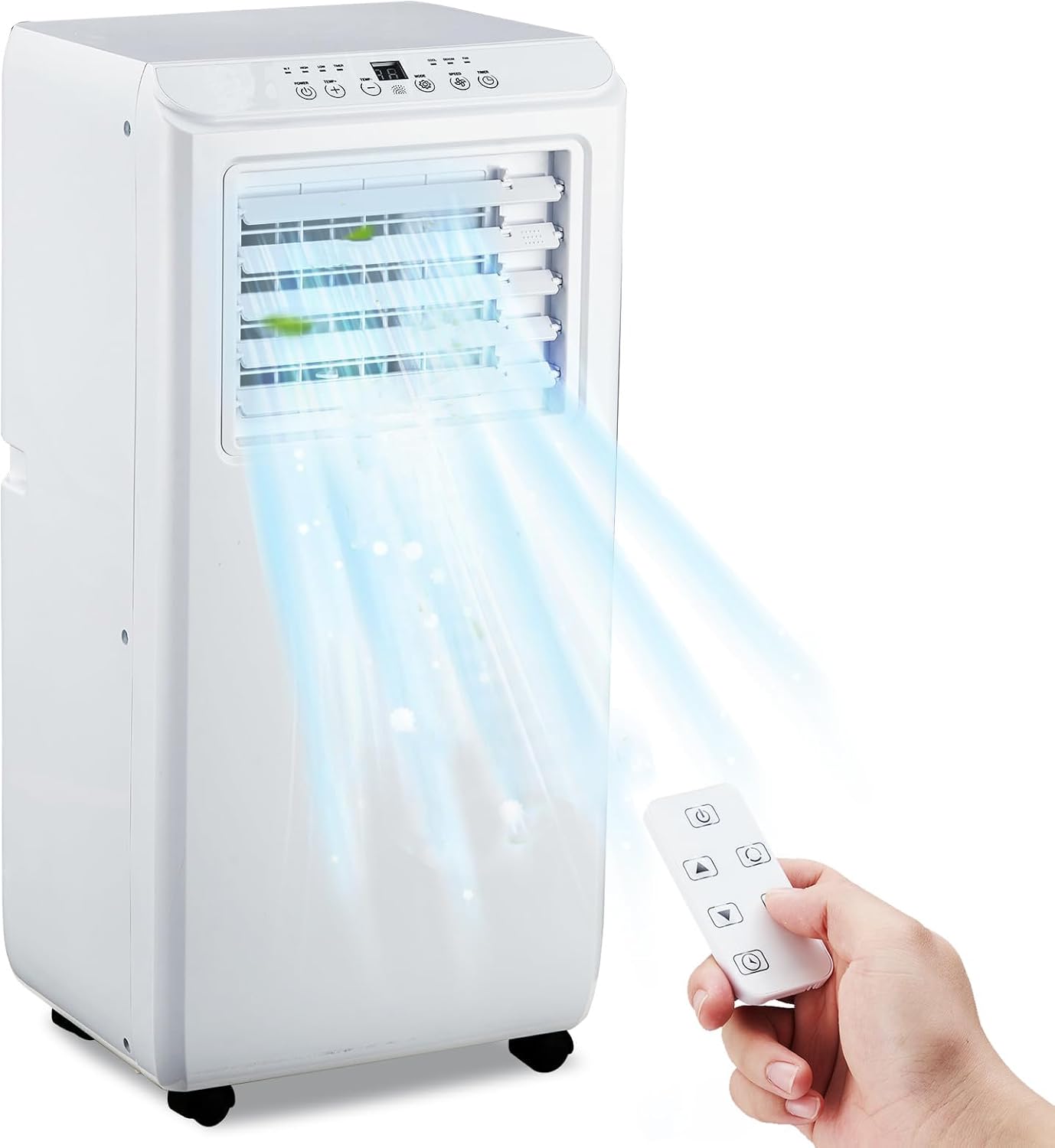 Qeetex LSAPHO10GCOHX3 10000 BTU Portable Air Conditioner White-C with Remote Control Dehumidifier and Fan for Rooms up to 450 Sq Ft