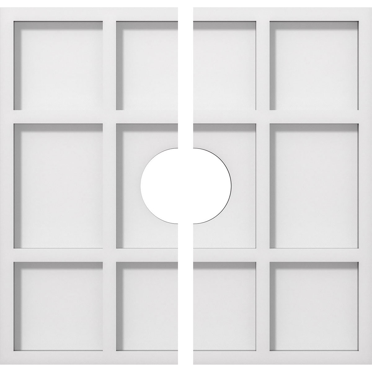 Ekena Millwork CMP14RK2-03000 Rubik 14-in W x 14-in L Contemporary White PVC Split Ceiling Medallion