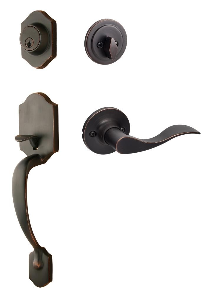 Sure-Loc Hardware CR507-SB-RH 11P Sure-Loc Door Hardware Coral Vintage Bronze Single-Cylinder Deadbolt Keyed entry door handleset with Balboa Lever