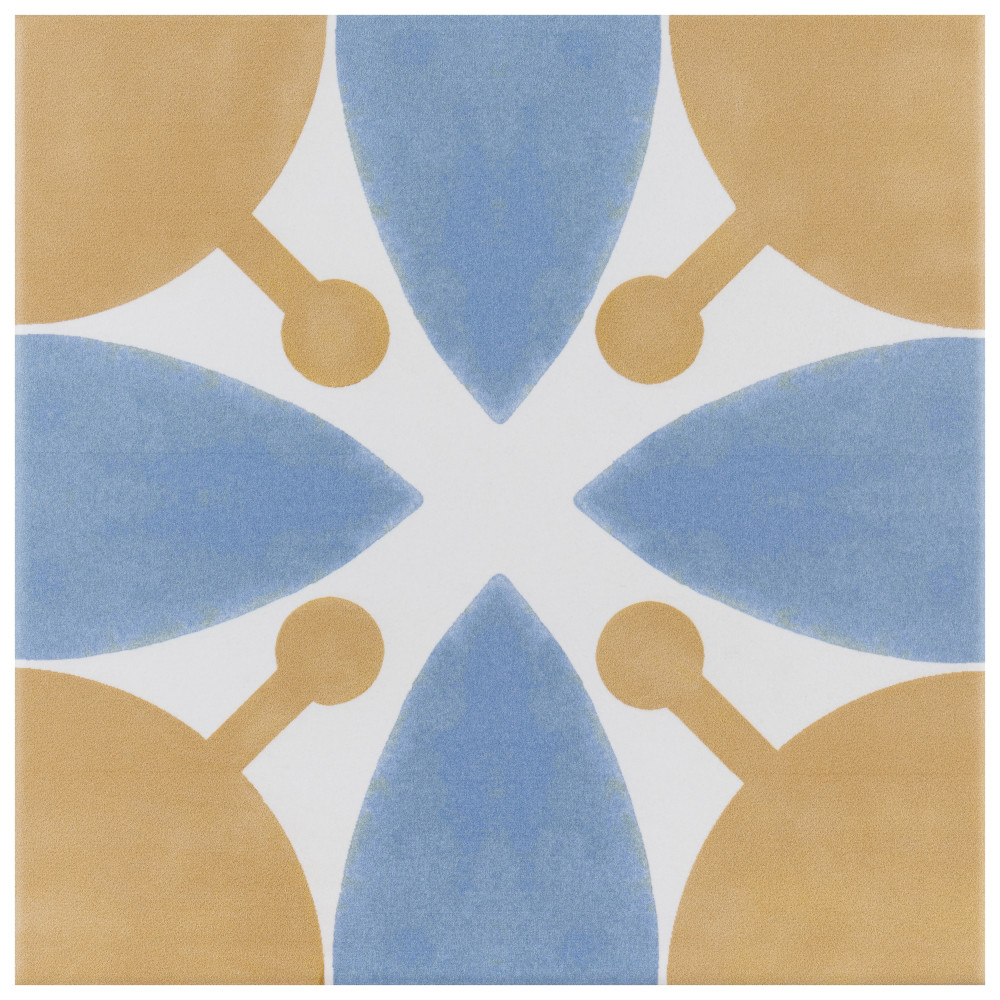 Affinity Tile FRC8REVL Revival Leaf 8-in x 8-in Matte Ceramic Patterned Standard Floor and Wall Tile ( 10.75-sq ft Carton