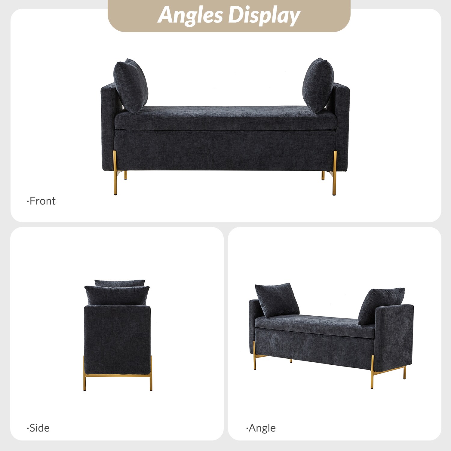 14 Karat Home BEM0876-BLK bench - View #7