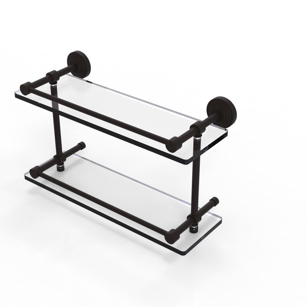Allied Brass WP-2/16-GAL-ORB Waverly Place Oil-Rubbed Bronze 2-Tier Wall Mount Bathroom Shelf (16-in X 8-in X 5-in)