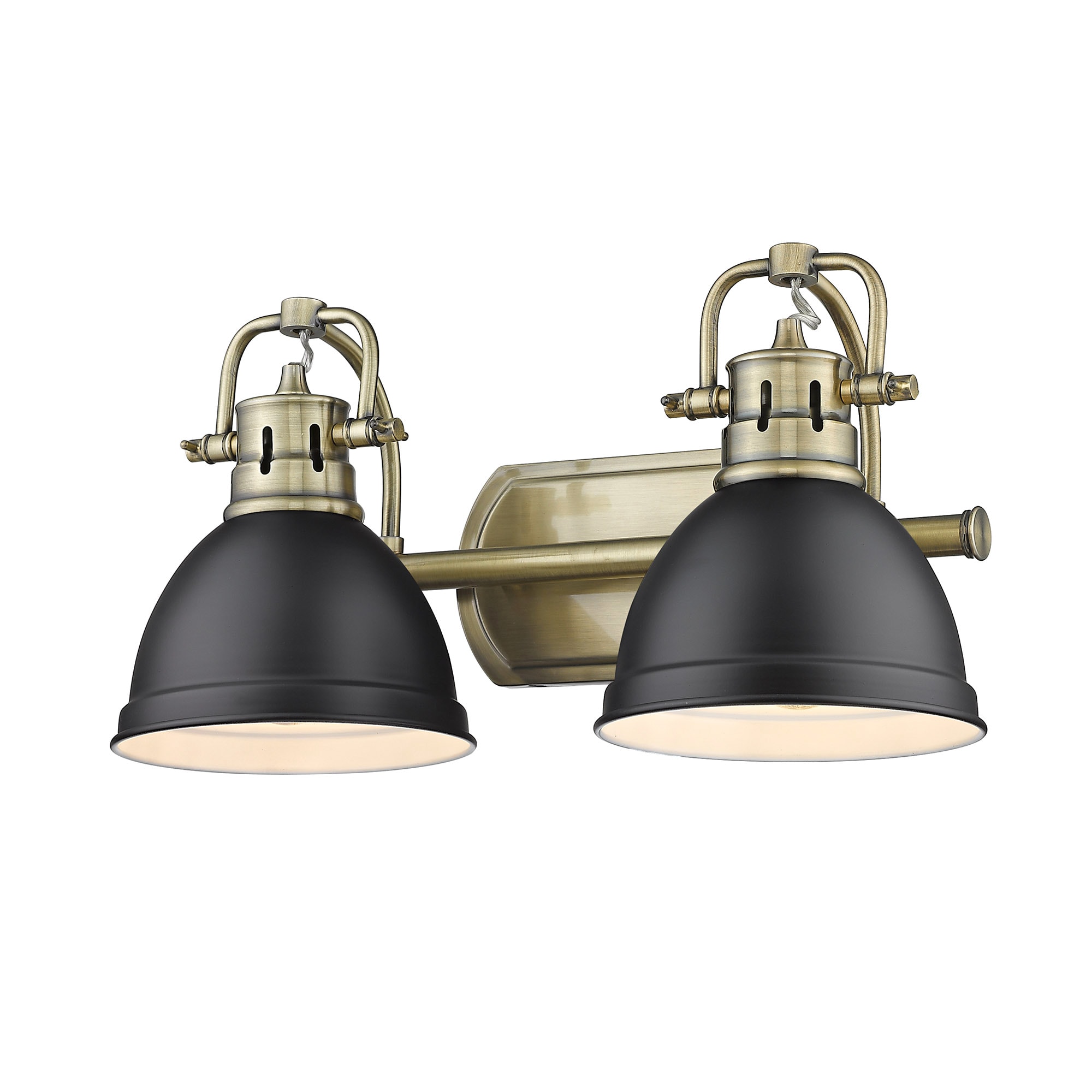 Golden Lighting 3602-BA2 AB-BLK Duncan 16.5-in 2 -Light Antique Black Industrial Vanity light