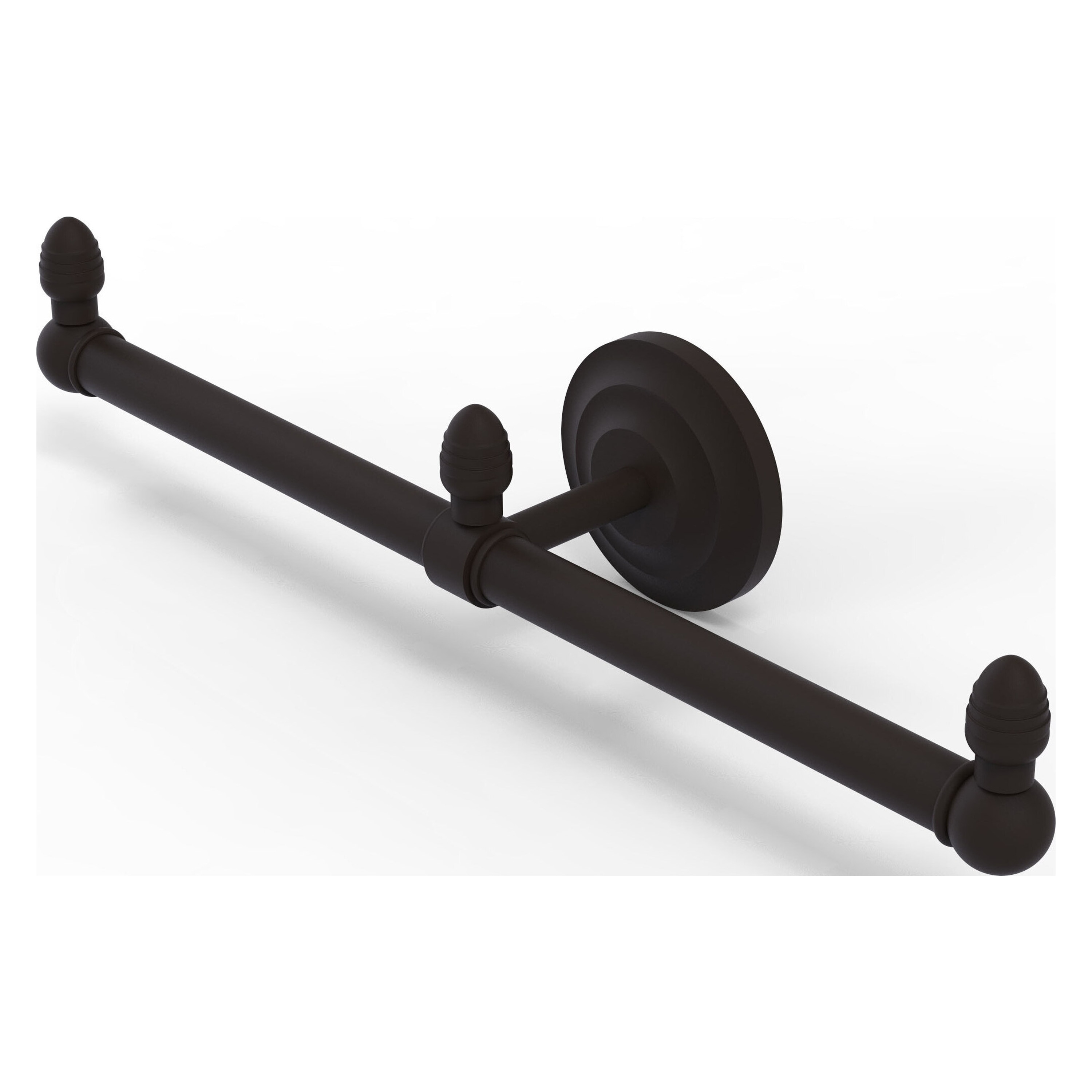 Allied Brass BPQN-HTB-2-ORB Que New 15-in double Oil Rubbed Bronze Wall mount Double Towel Bar