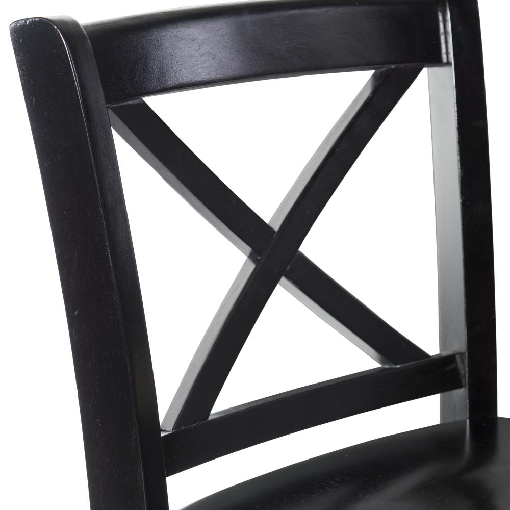 30" Black Mahogany X-Back Barstool