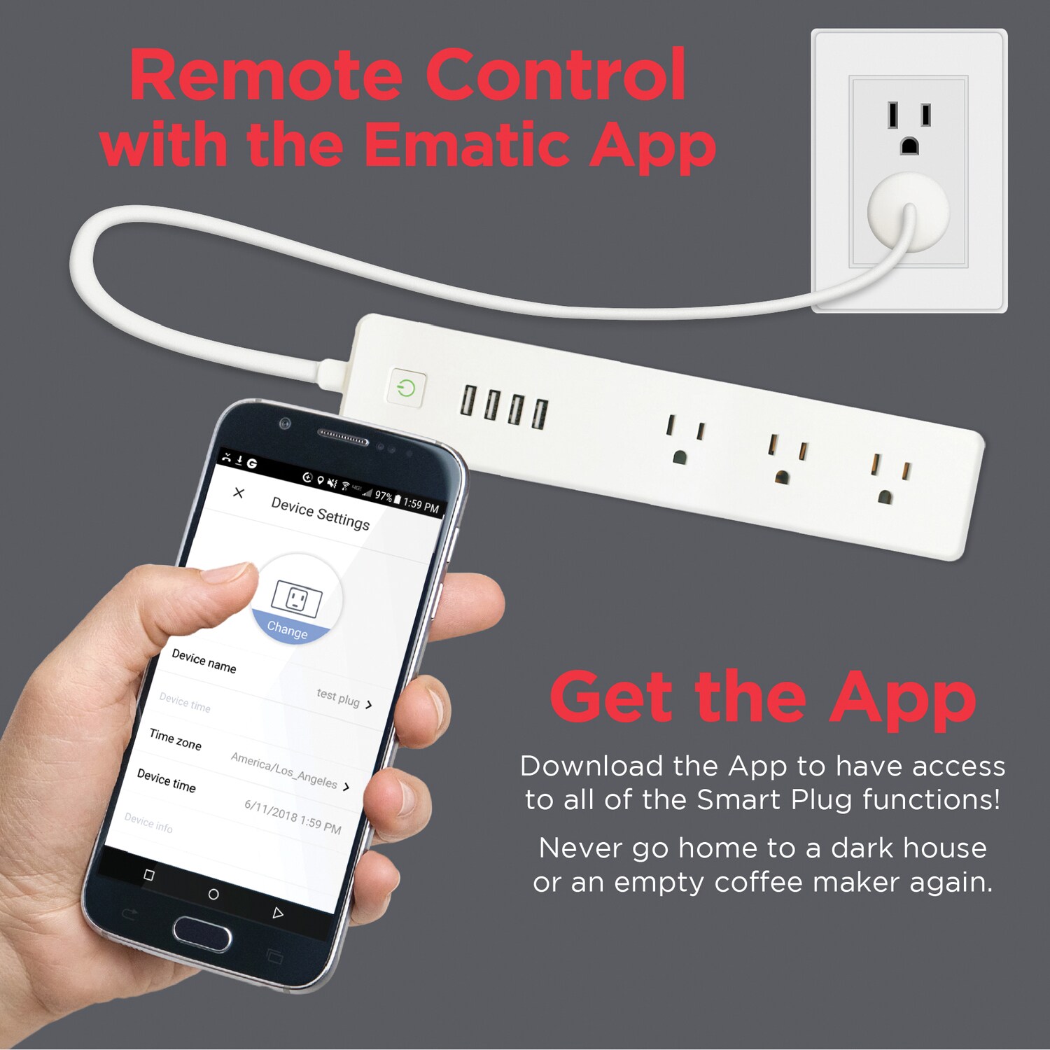 ProMounts 2 Outlet, 2 USB-A Smart Plug, Smart Home Wifi Outlet, Remote App  Control 