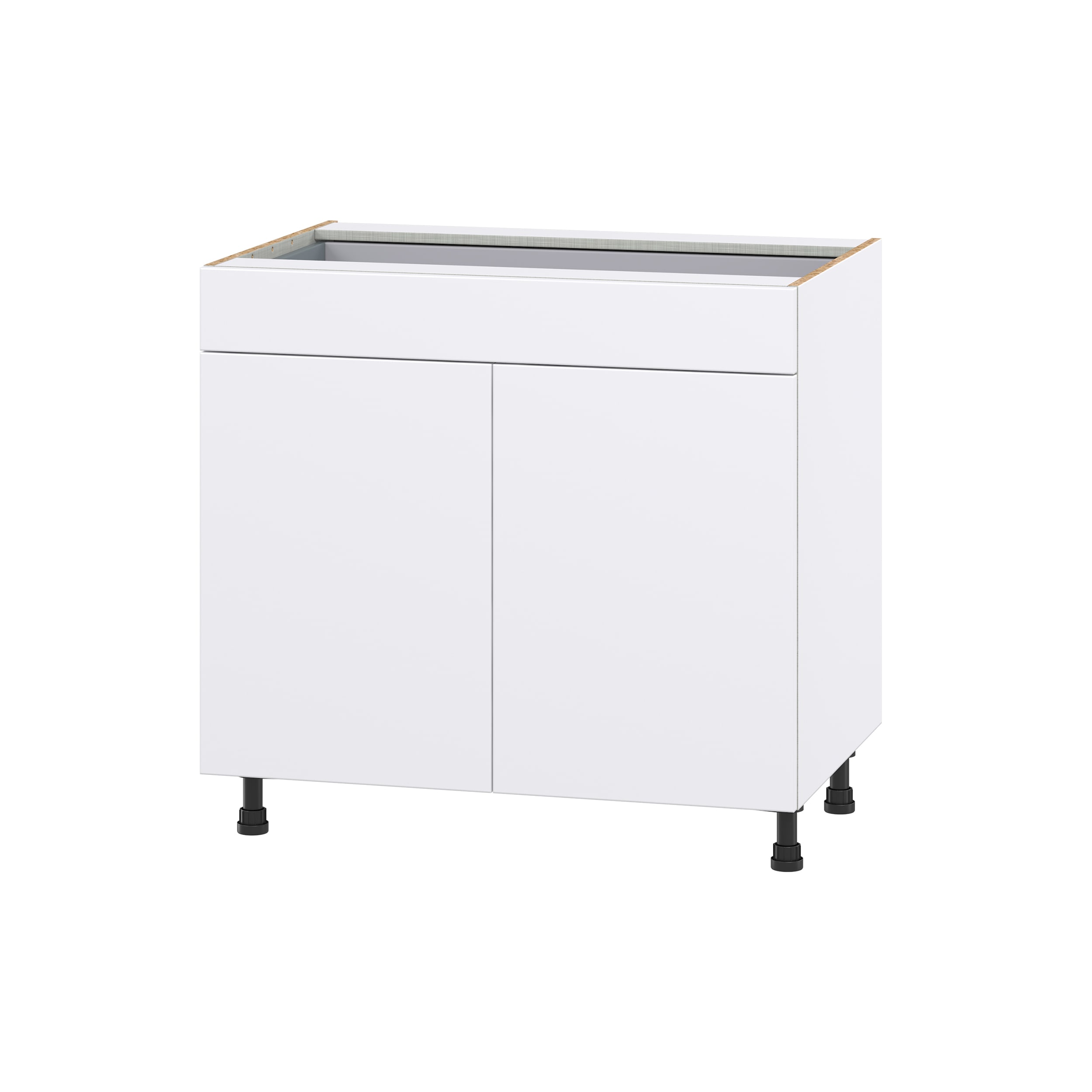 Hugo&Borg DSB36-LA Lasalle 36-in W x 34.5-in H x 24-in D Bright White Slab Base Fully assembled Cabinet (Flat Panel Slab)