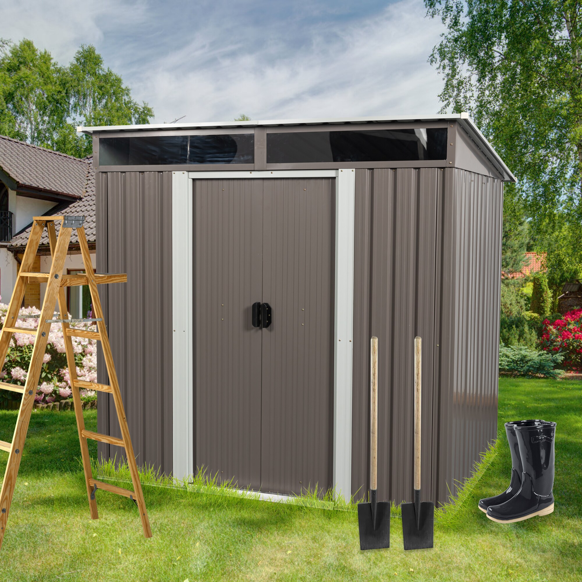 Mondawe MD-WWC57425 Metal-Storage-Buildings-Sheds - View #4