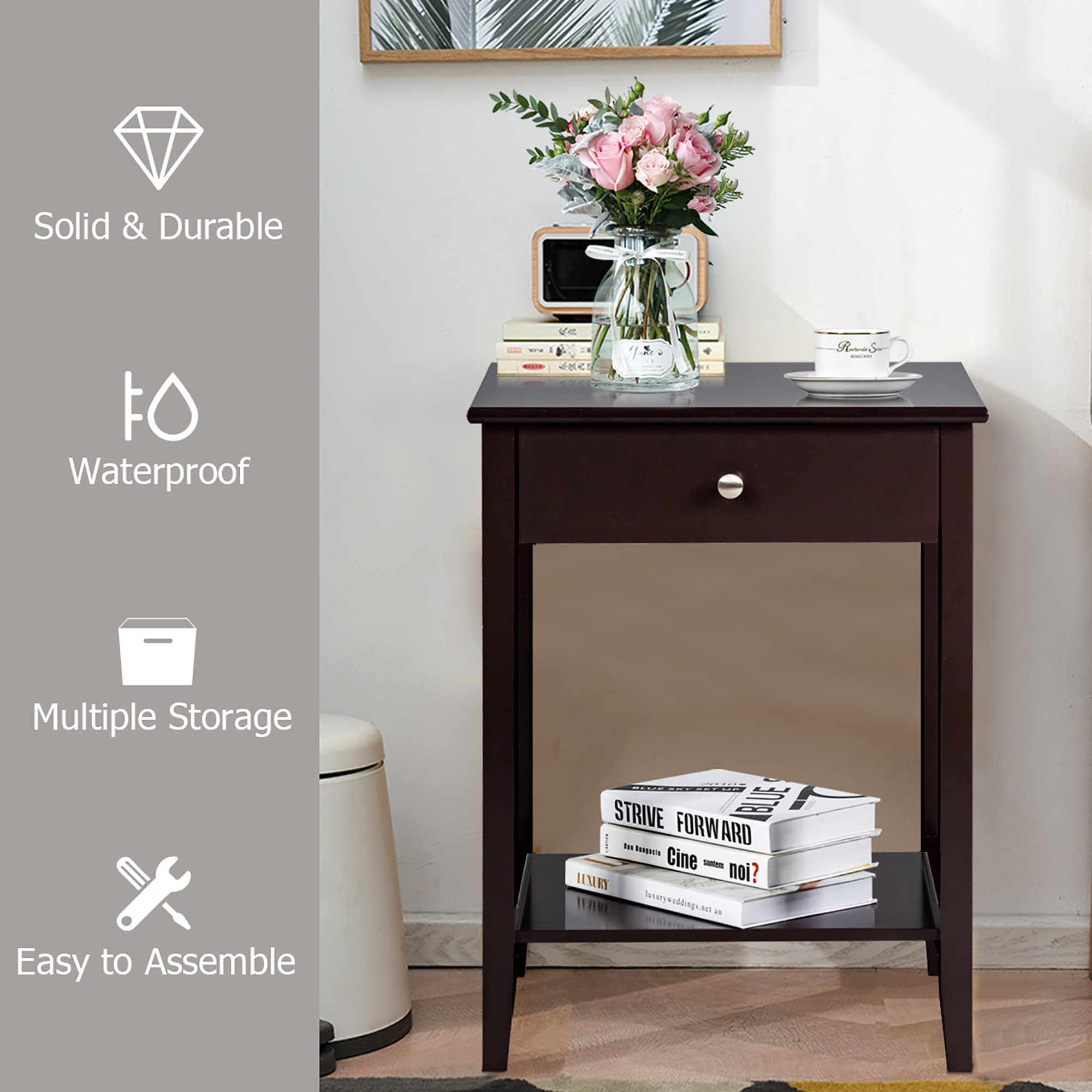 Costway SXL00085 nightstands - View #3