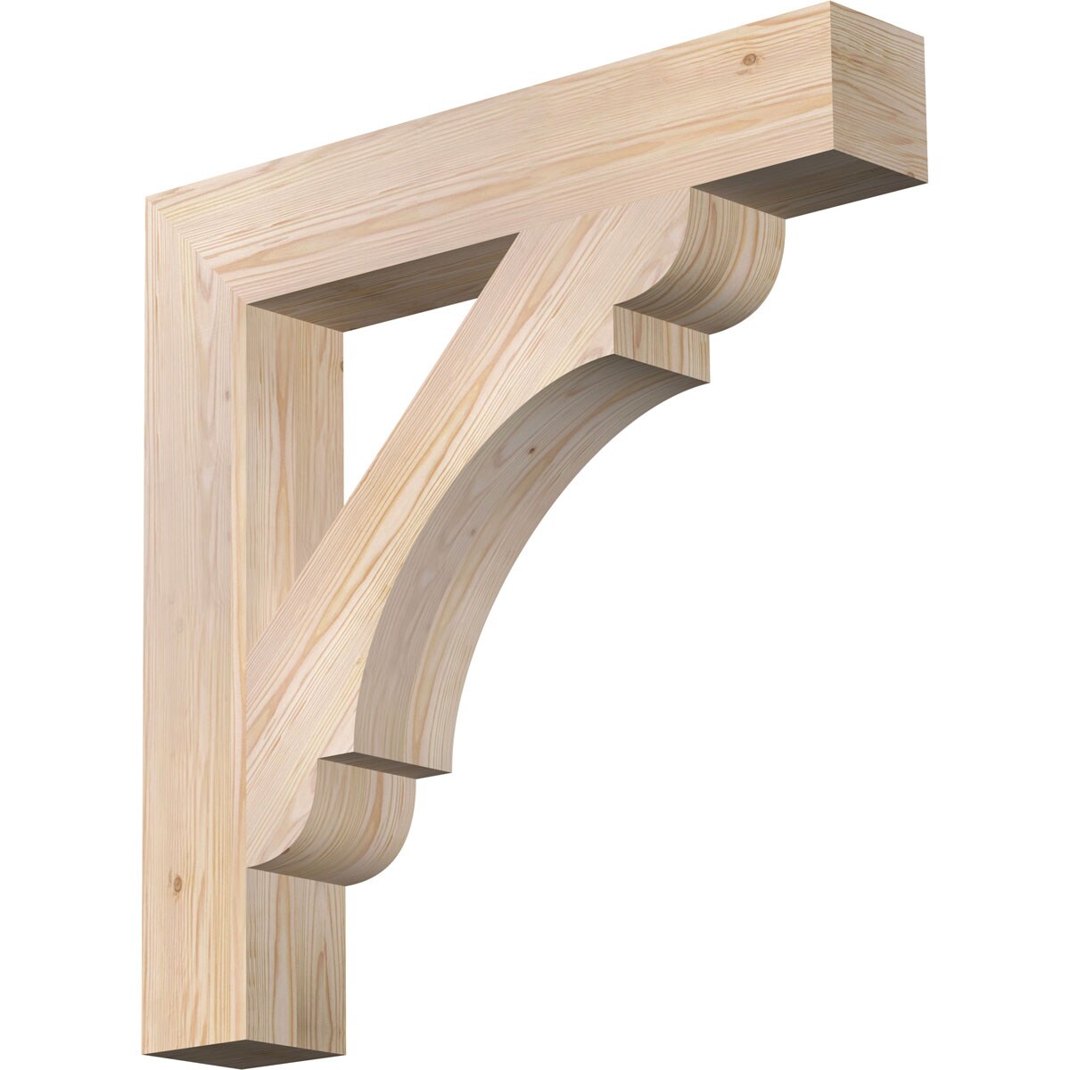 Ekena Millwork BKT06X34X34OLY05SDF Olympic block smooth 5-1/2-in x 34-in x 34-in Douglas fir Brown Wood Standard bracket