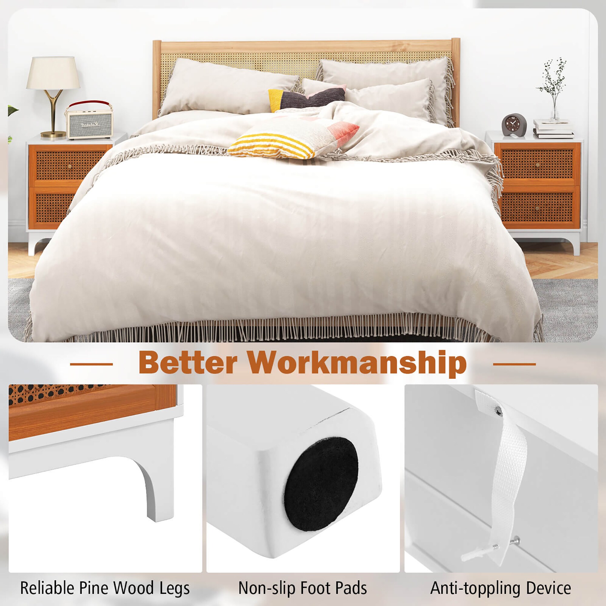 Costway HCST02006 nightstands - View #3