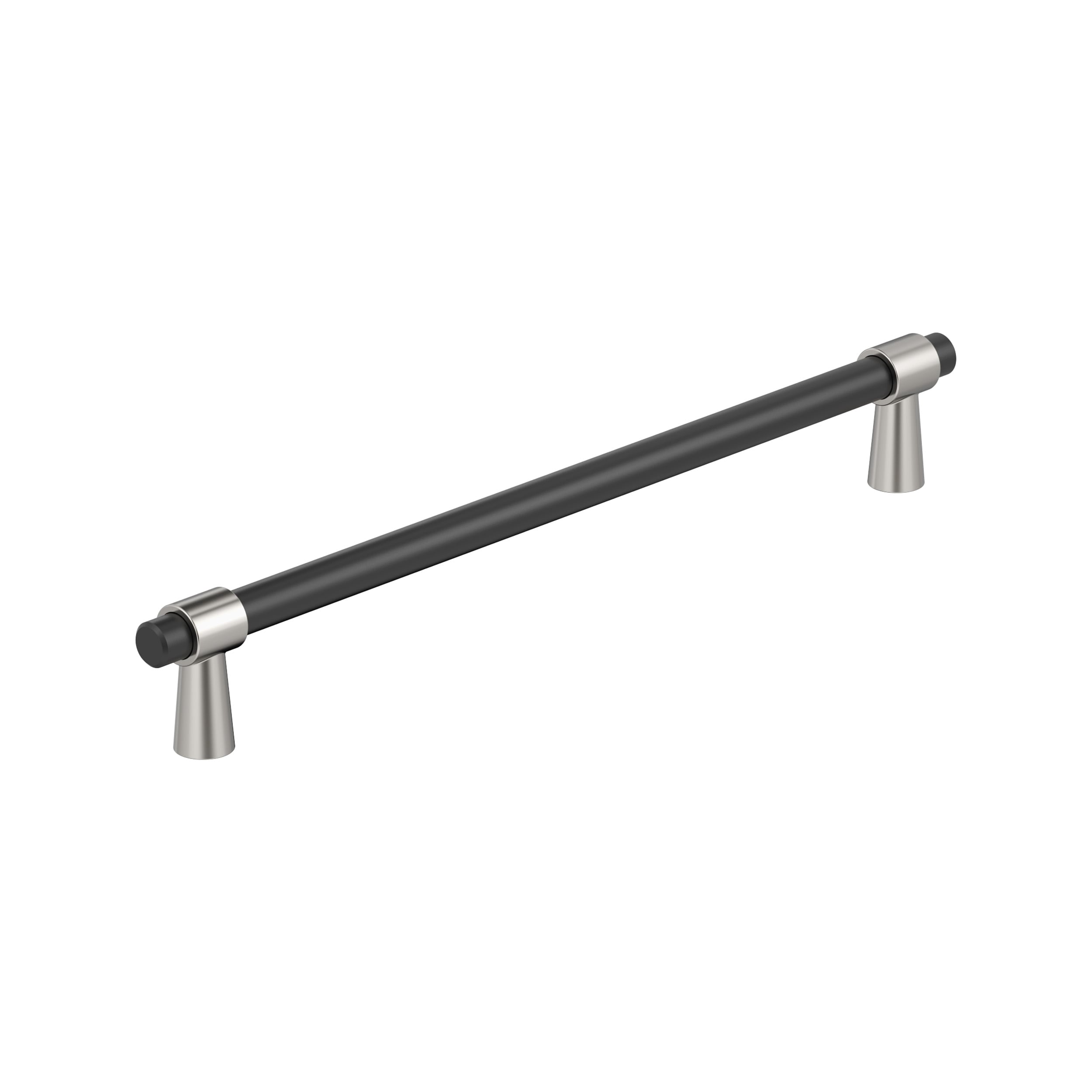Amerock BP36981FBPN Mergence 10-1/16-in , 256mm Center to Center Matte Black/Polished Nickel Cylindrical Bar