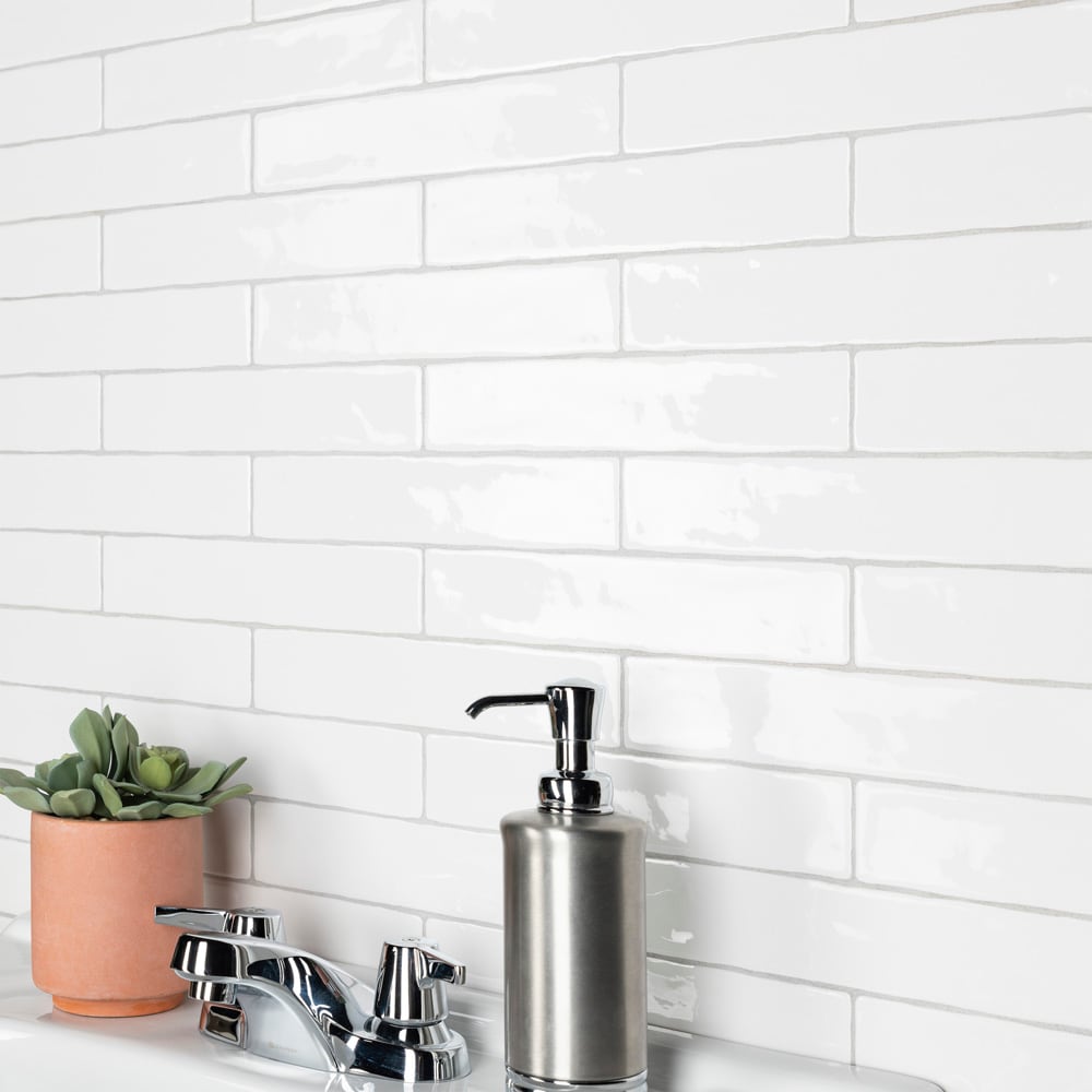 Affinity Tile Chester Bianco 2-in x 10-in Glossy Ceramic Subway Wall ...