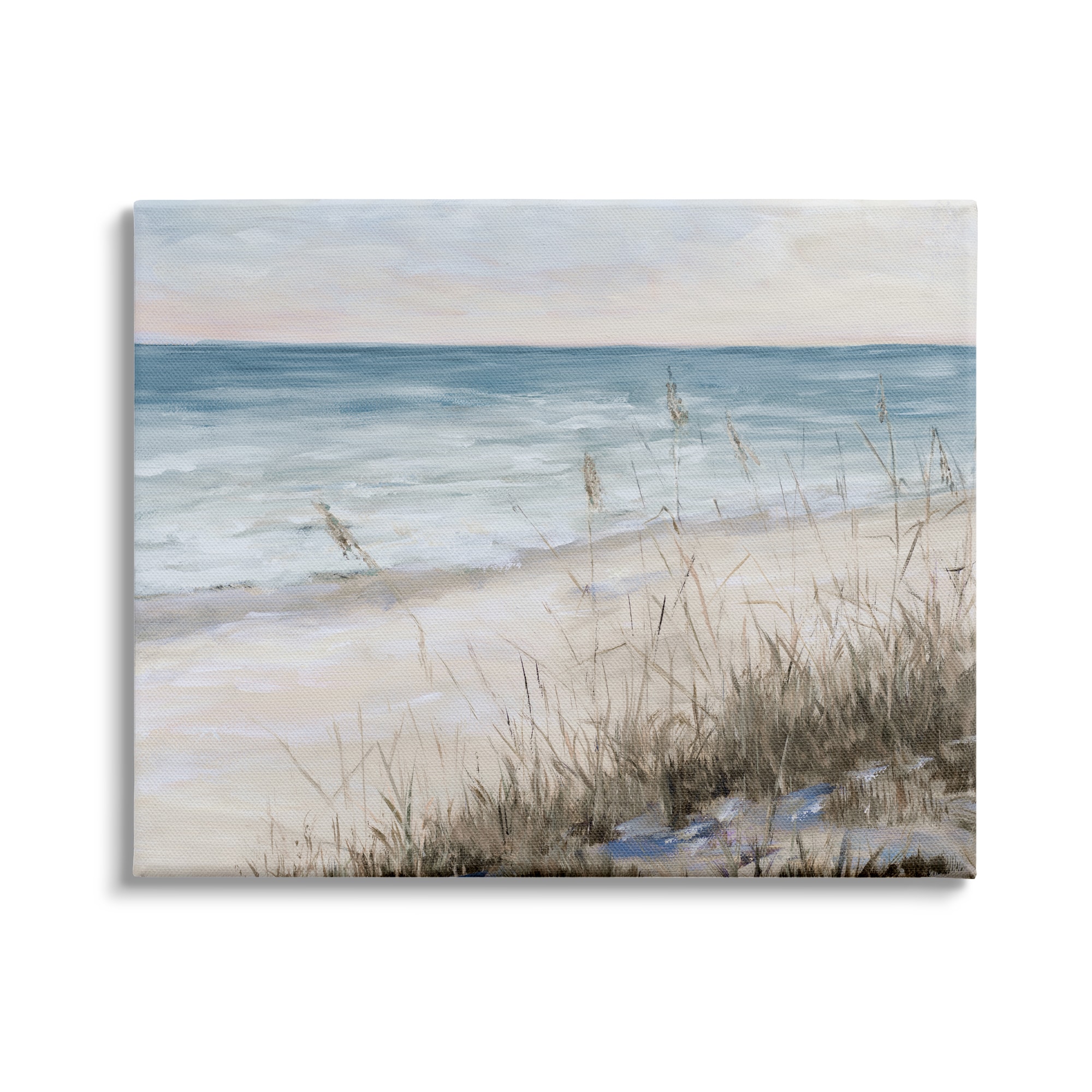 Stupell Industries AI-545-CN-36X48 Traditional Beach Coast Line Tall Grass Soft Sky Julie DeRice 48-in H x 36-in W Landscape Canvas Print