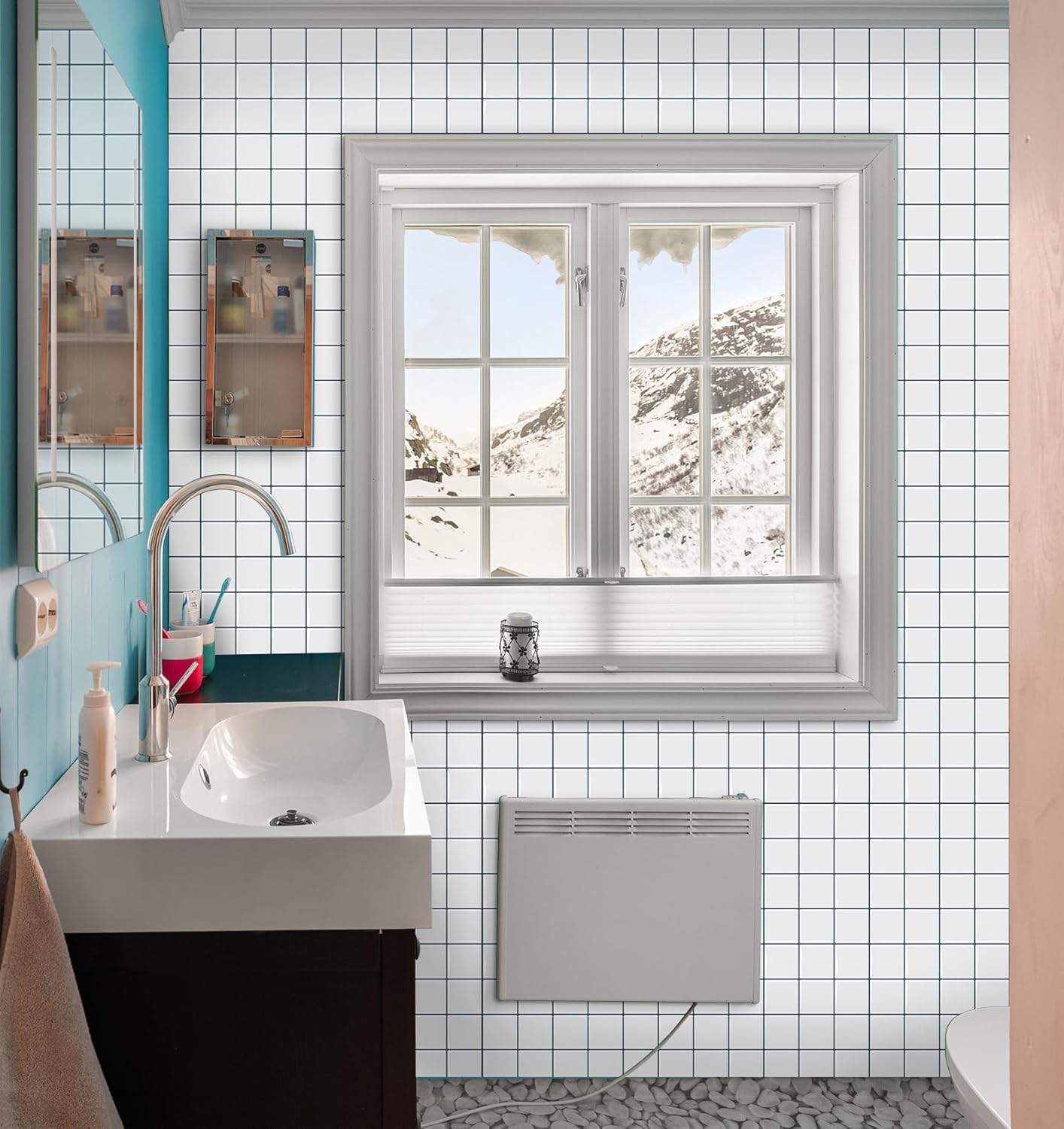 Dewoo Square Peel and Stick Backsplash Tiles Self Adhesive Subway ...