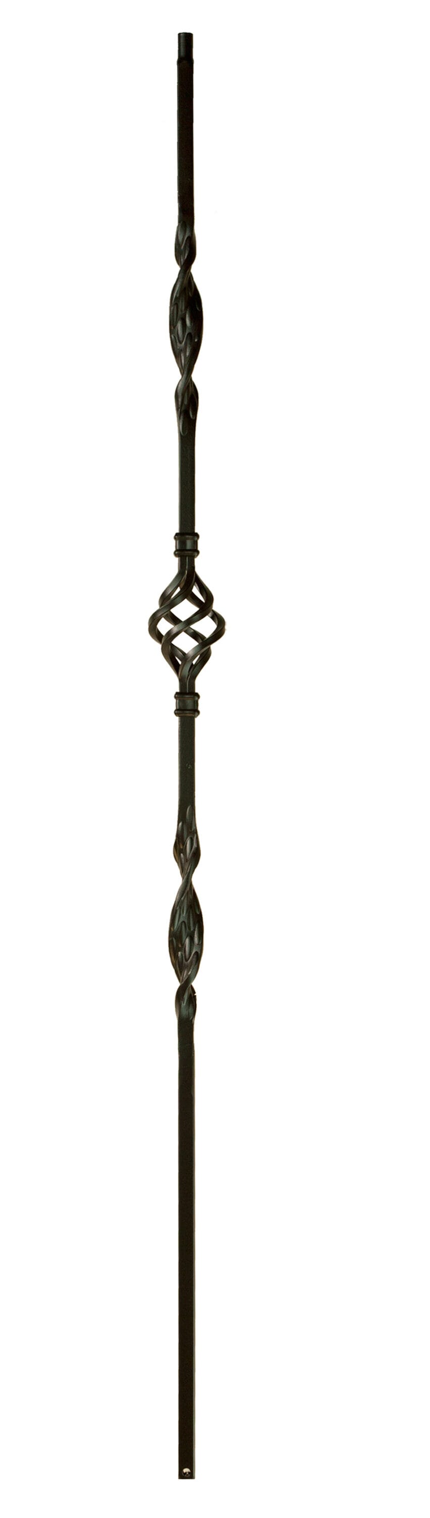 WM Coffman 802758 44-in x 0.5-in Satin Black Wrought Iron Pin Top Single Basket Stair Baluster