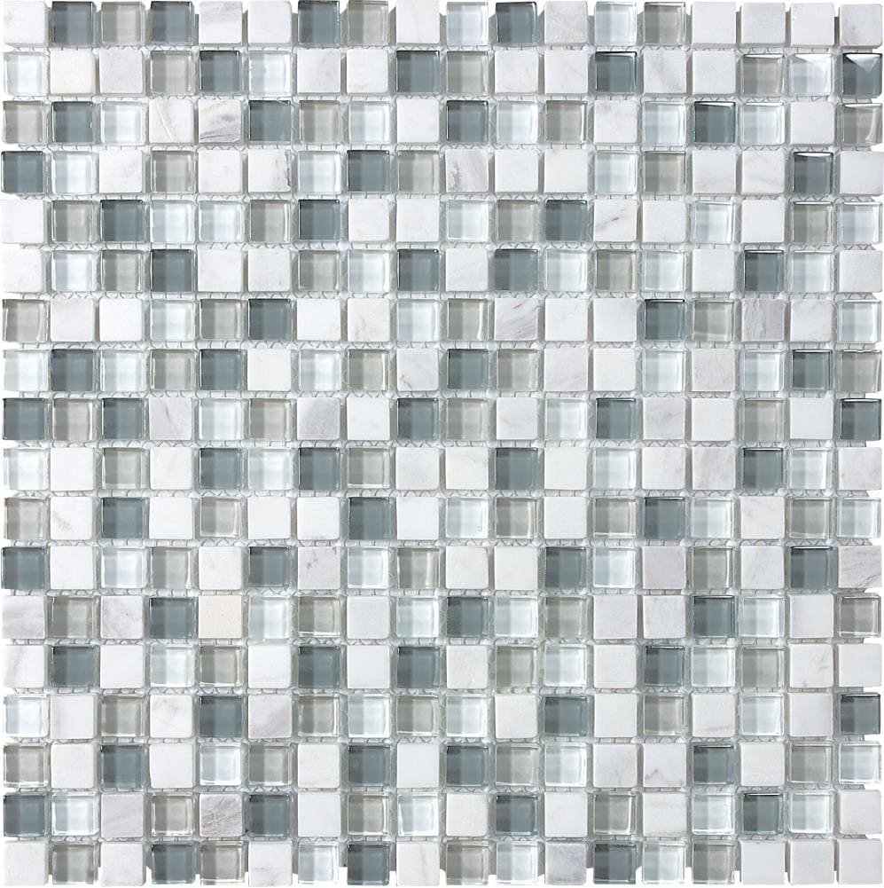Mixed Material 12-in x 12-in Multi-finish Glass; Stone Marble/Travertine Linear and Wall Tile (1-sq. ft/ Piece) | - allen + roth 20-622