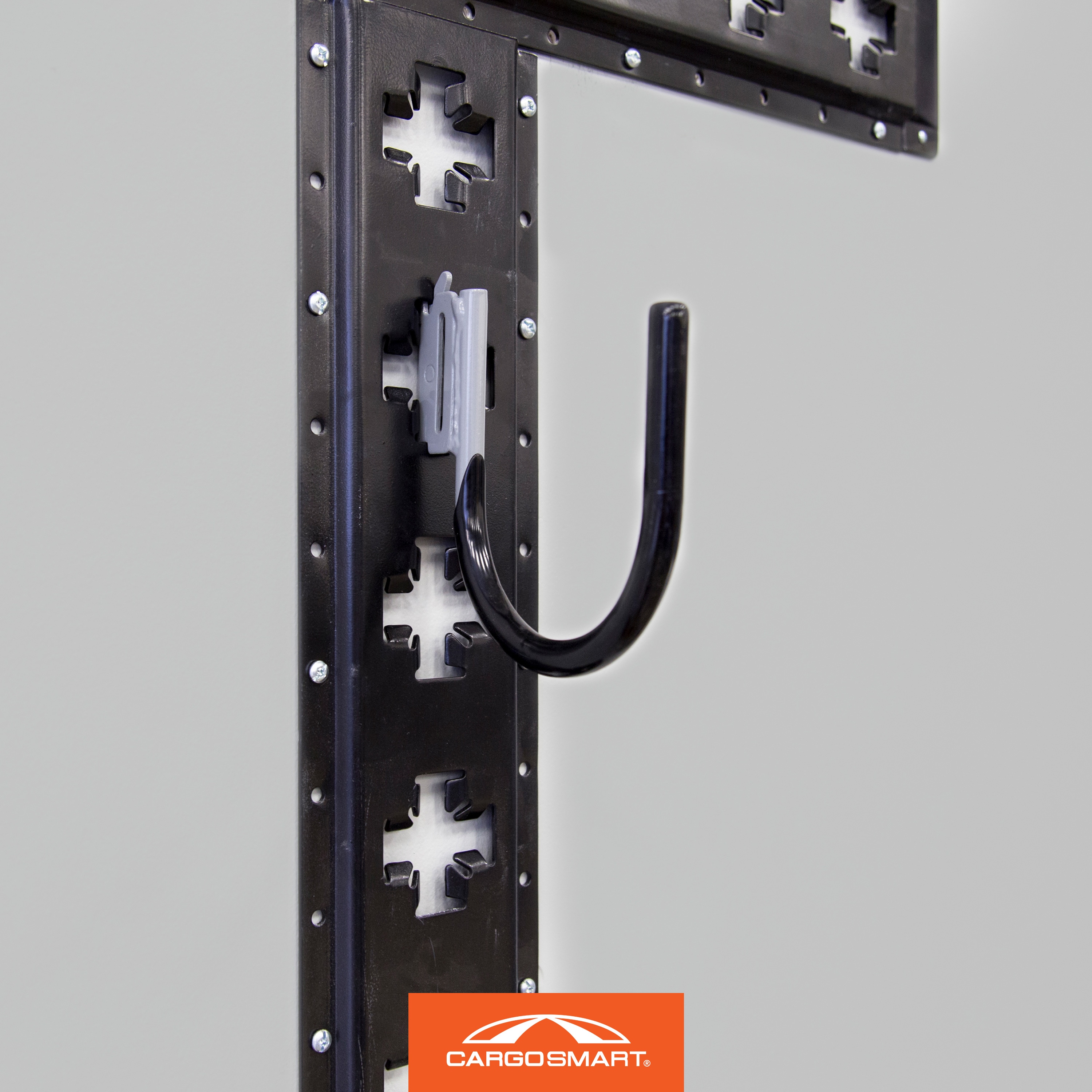 Gray and Black Powder Coated Large Steel J Hook