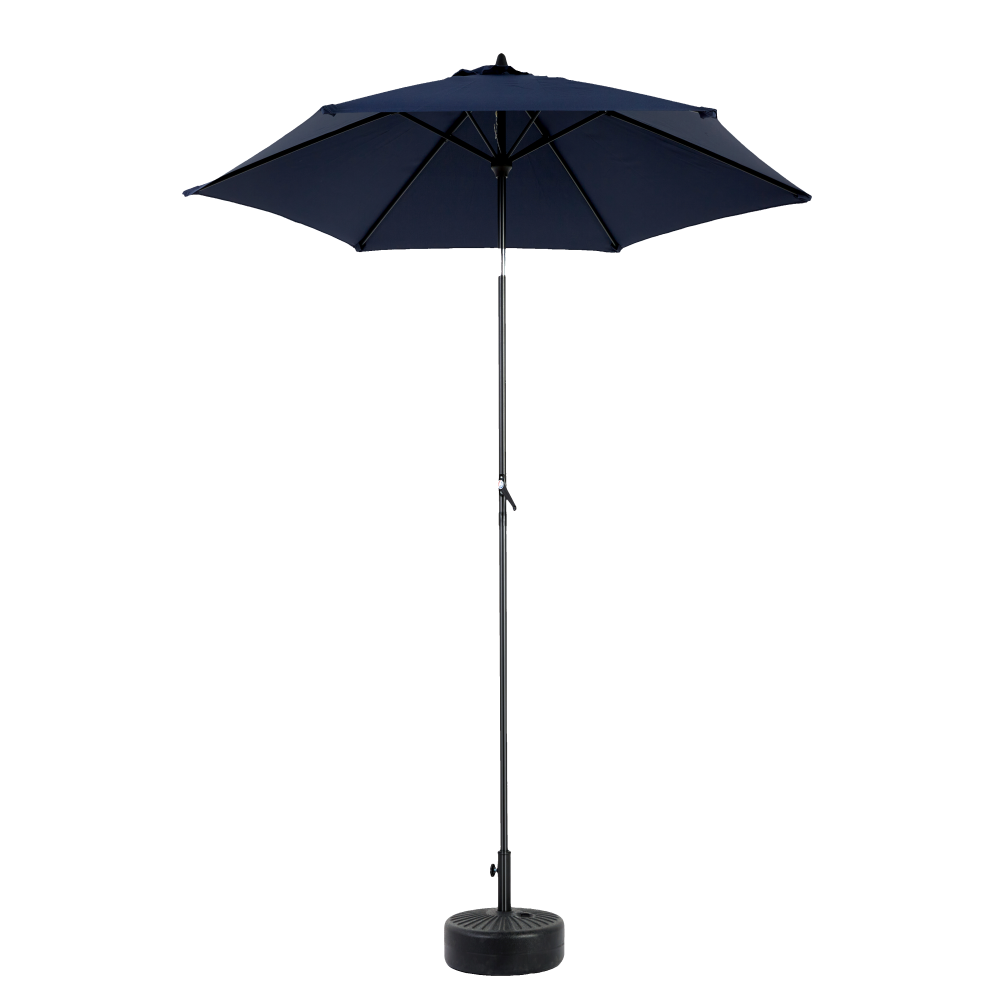Clihome BYBL-142A39 10-ft Aluminum Blue Push-button Tilt Market Patio Umbrella with Lights