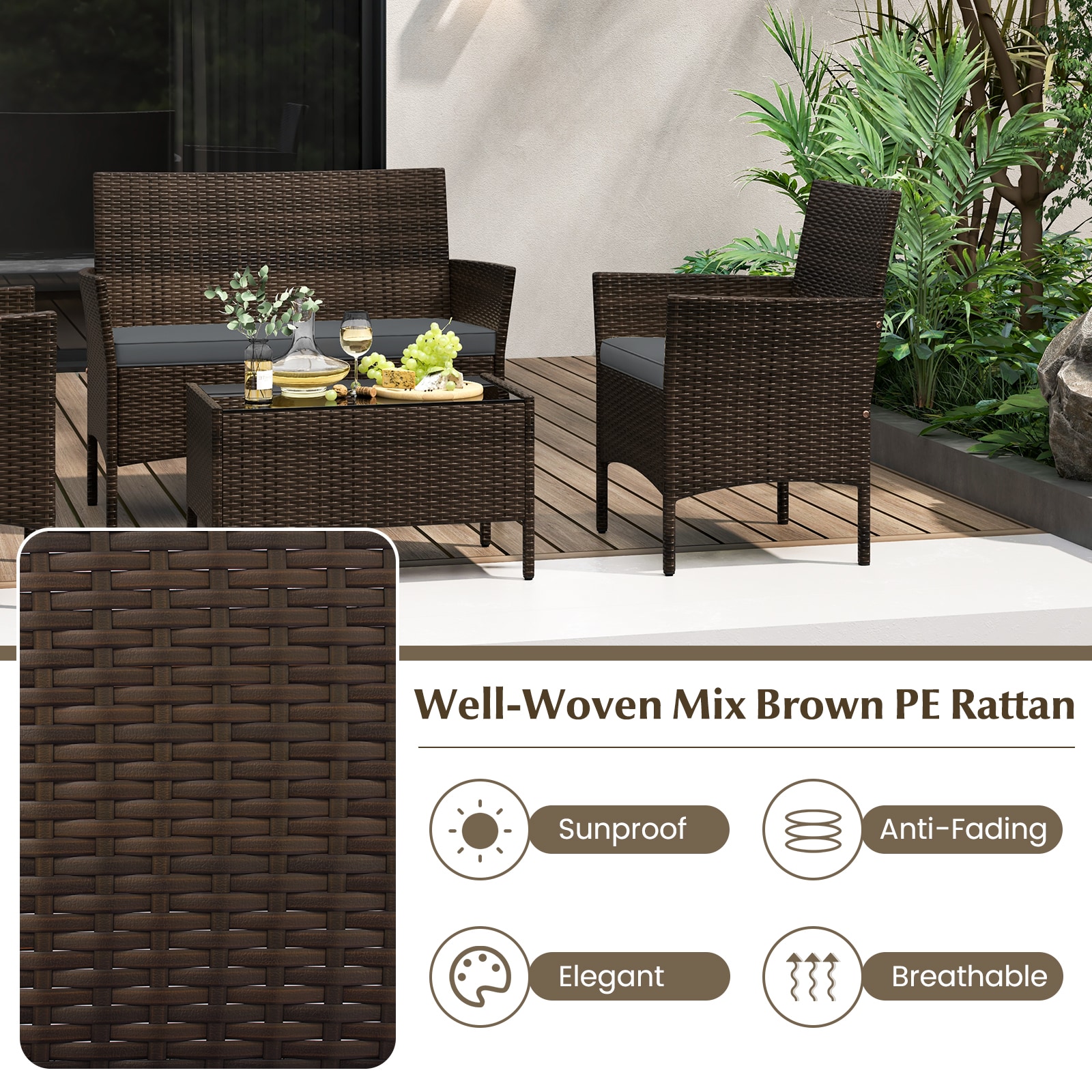 Forclover HYFW-1887BE Patio-Conversation-Sets - View #4