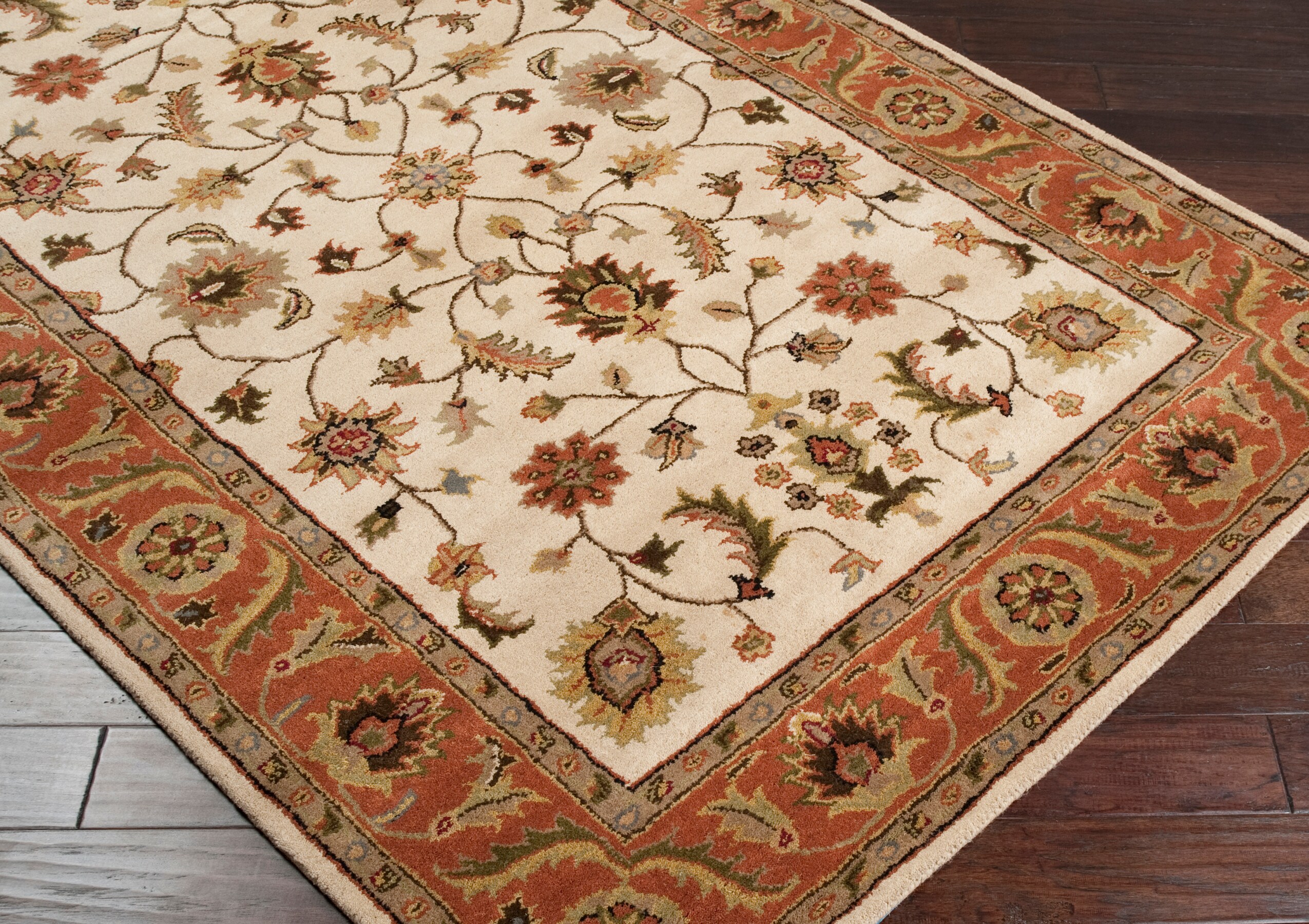 Surya Crowne 8 X 8 Wool Beige Irregular Indoor Medallion Oriental Area 