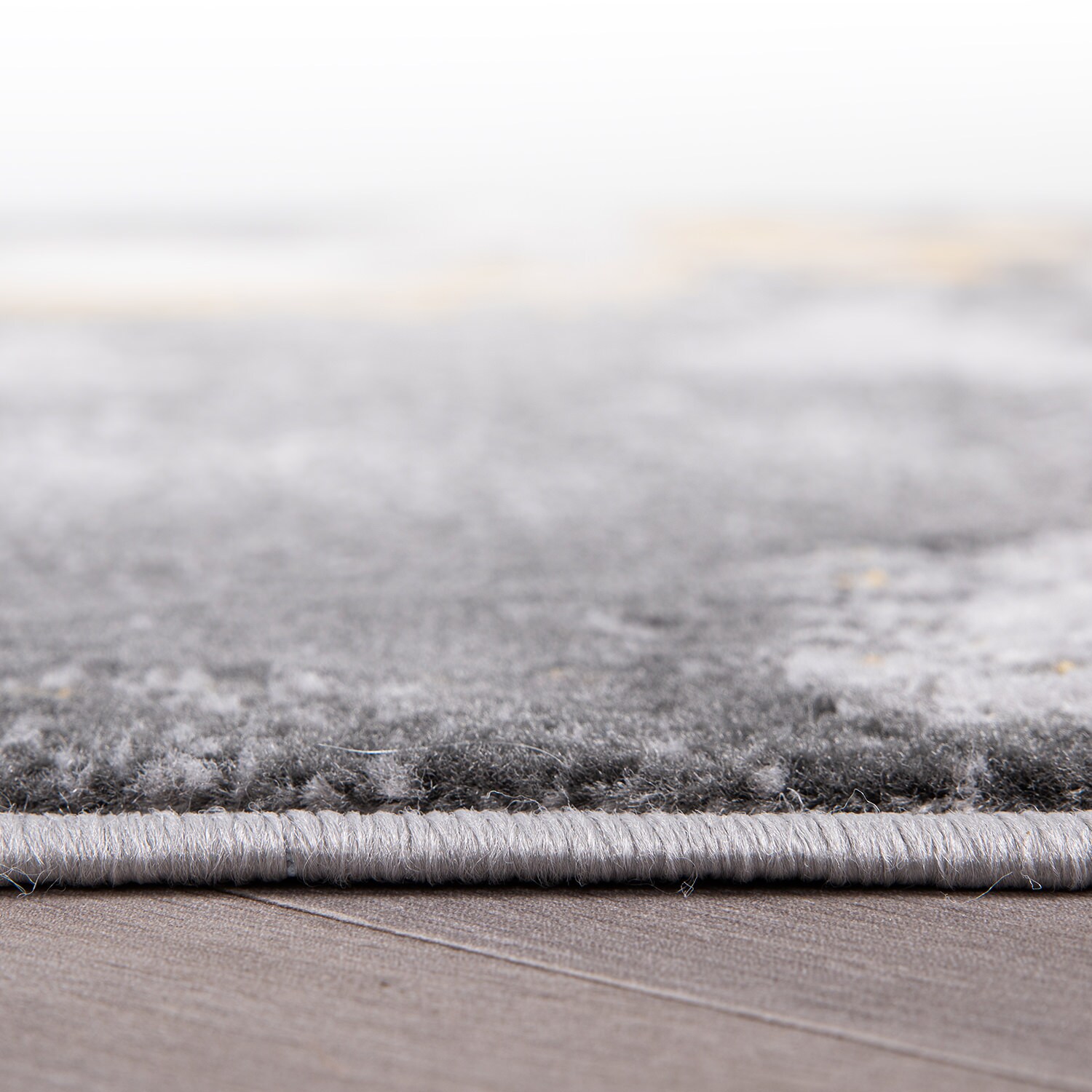 Brighton Yellow and Gray Abstract 5' x 7' Stain-Resistant Synthetic Area Rug