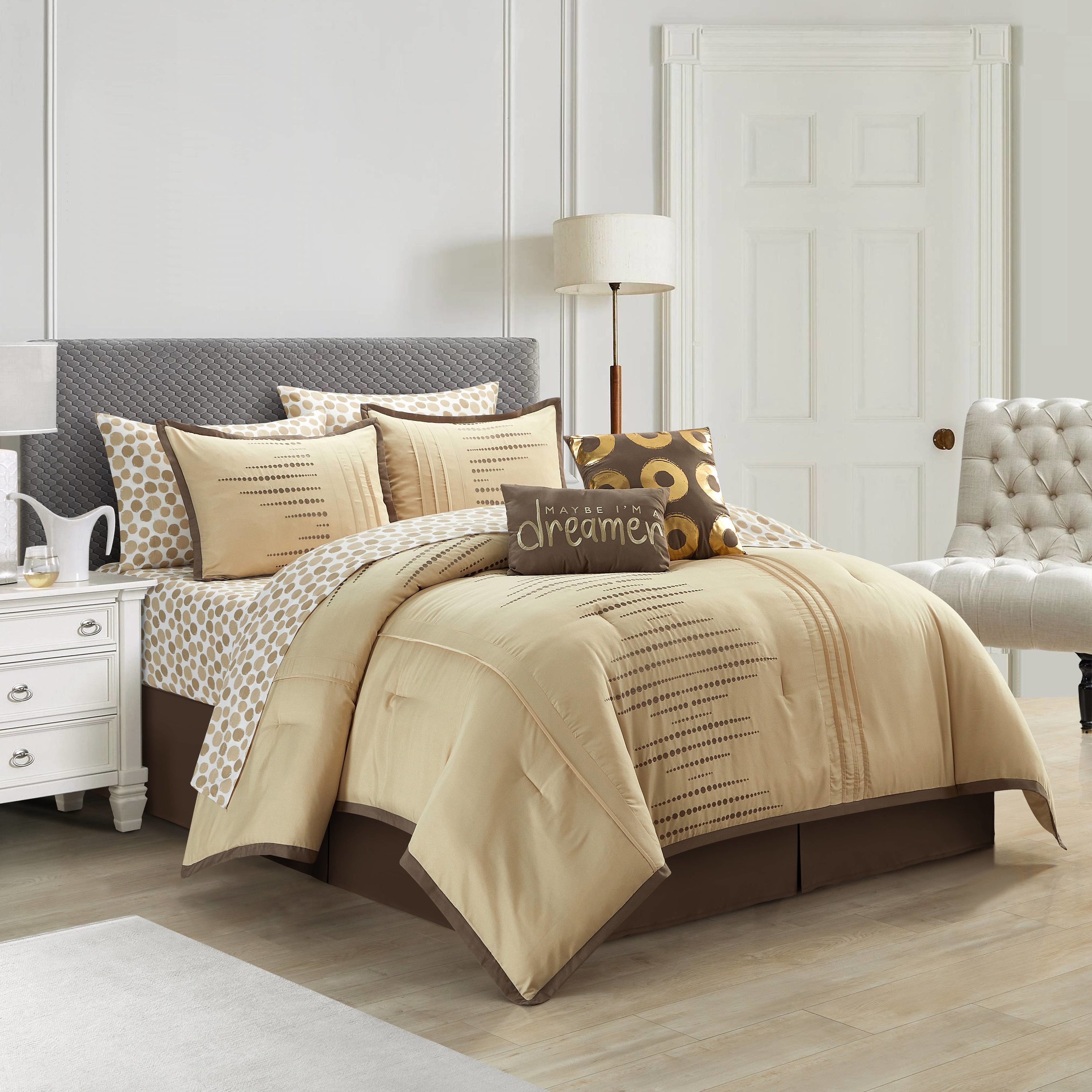 tan bedding sets queen