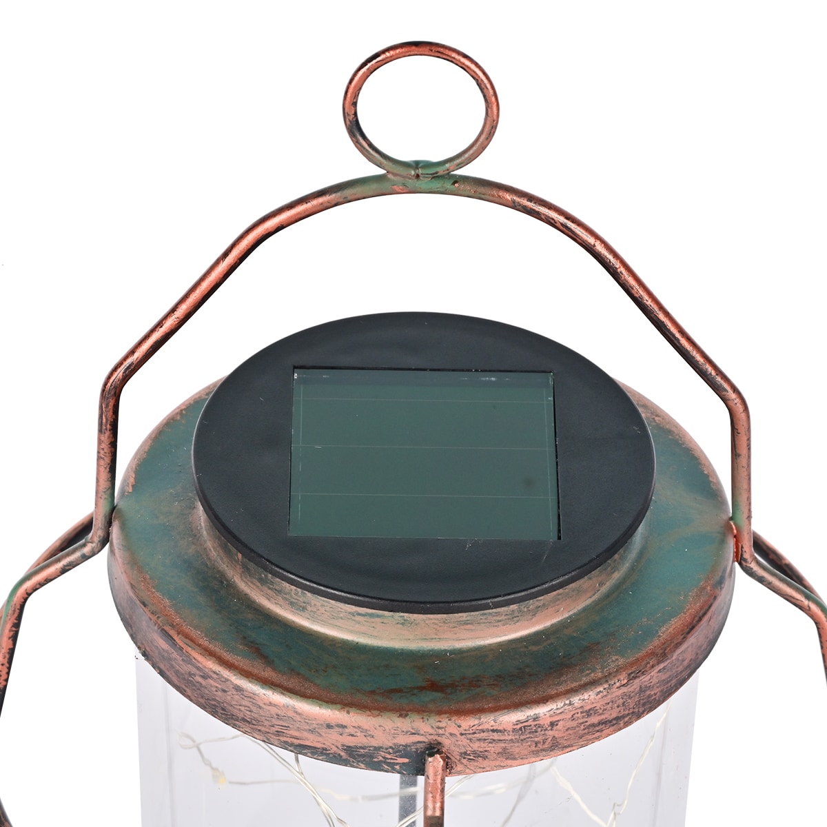 Allen + Roth 4-in x 6.6-in Black Metal Solar Outdoor Decorative Lantern