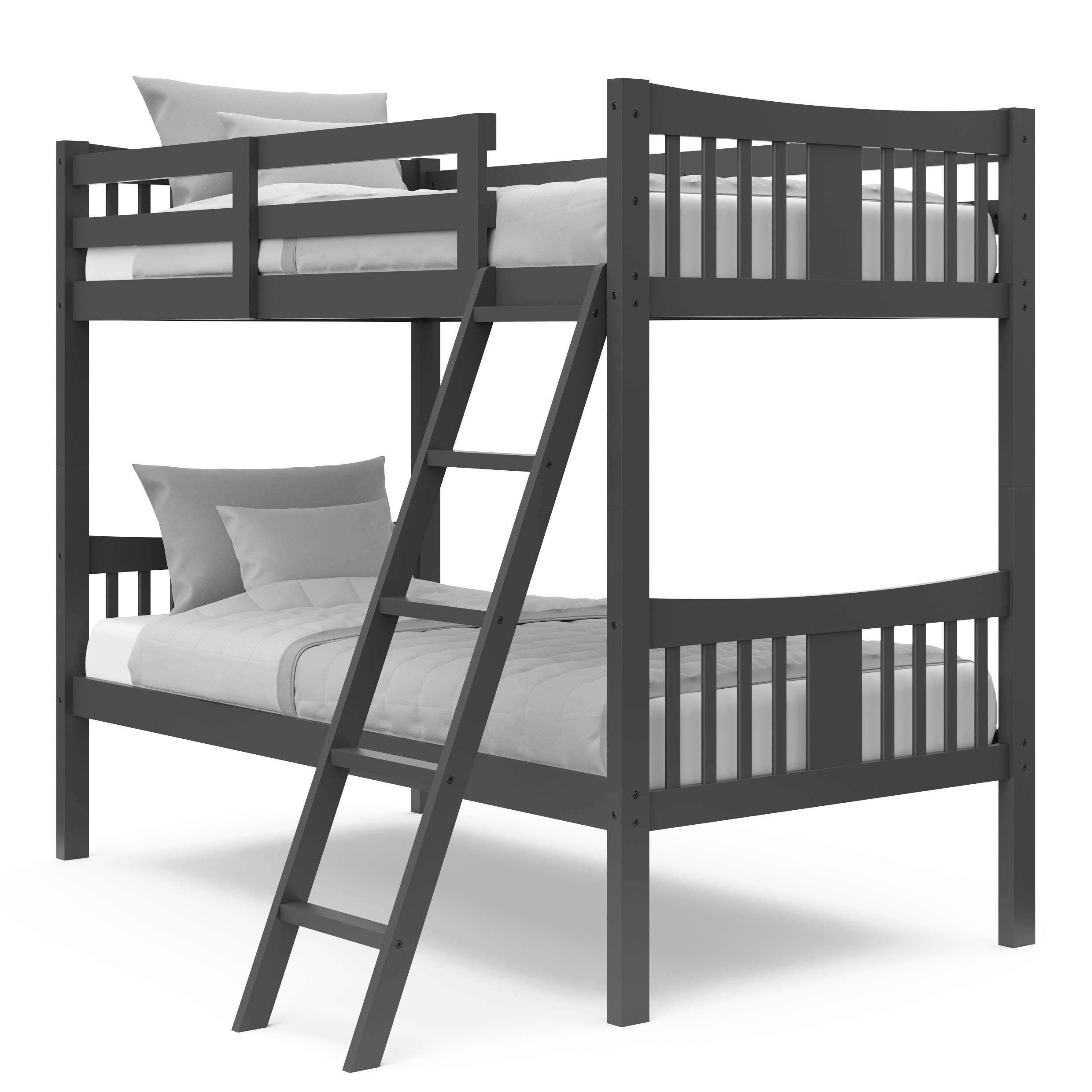 Photo 1 of ** HALF SET ** Storkcraft Gray Twin Over Twin Bunk Bed