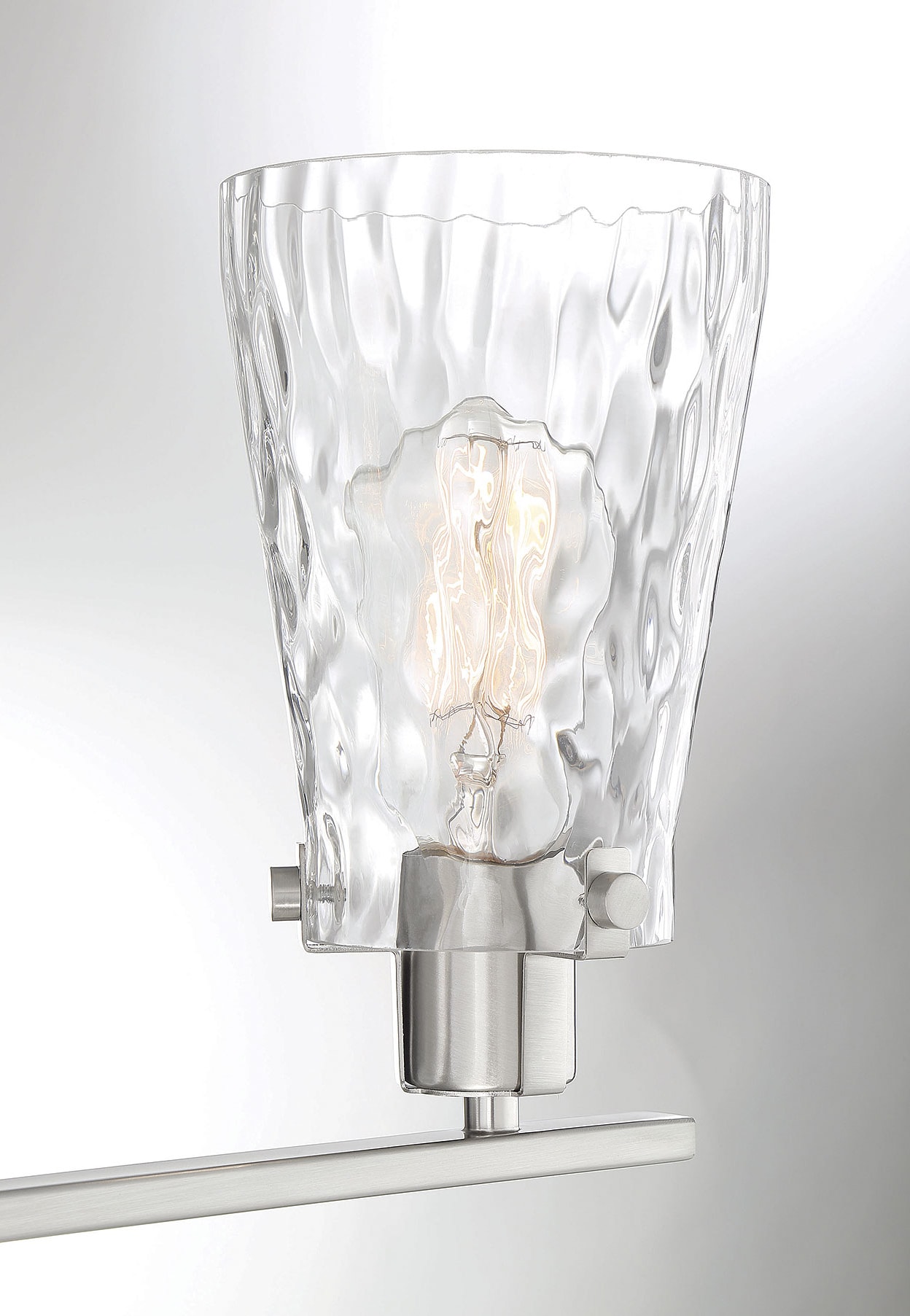 Satin Nickel 3-Light Cylinder Vanity Fixture with Clear Glass Shades