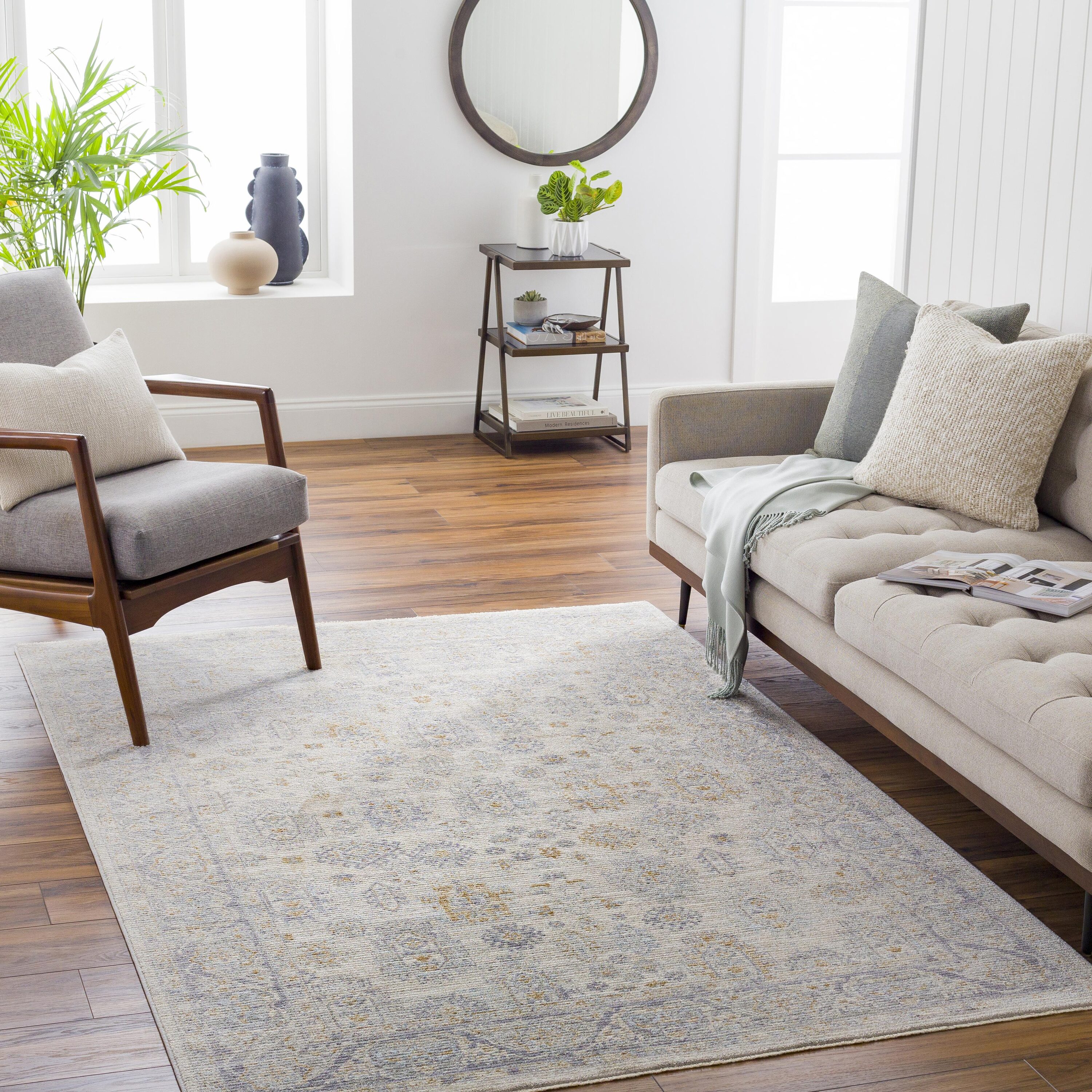 Livabliss AVT2342-23 Avant Garde 2 x 2 (ft) Loomed Polyester Cream/Gray Rectangular Indoor Vintage Area rug