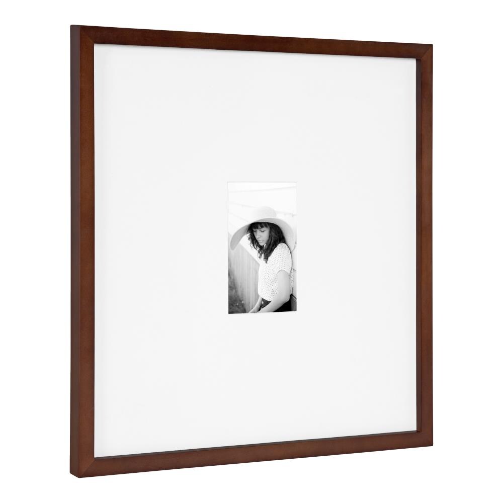 DesignOvation Walnut Brown Wood Picture Frame (17-in x 17-in) at Lowes.com