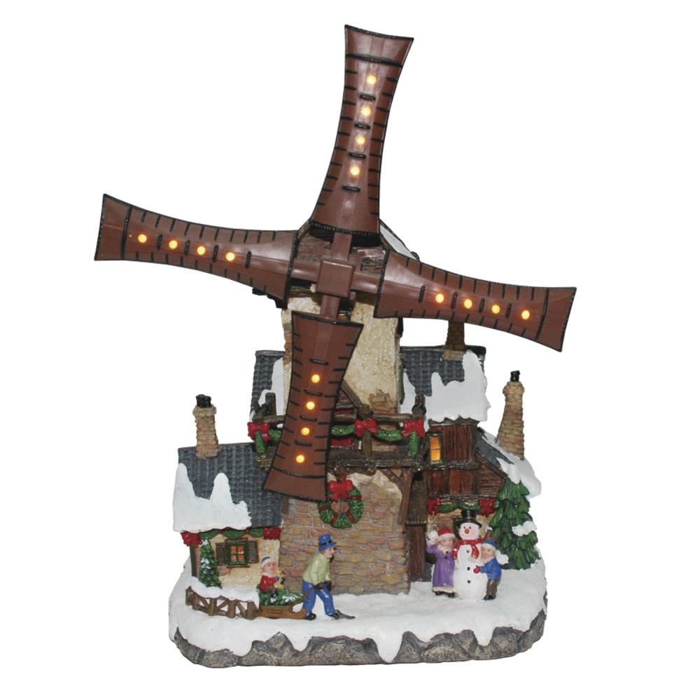 Carole Towne NM-X13024BA LED Windmill Lighted Village Scene