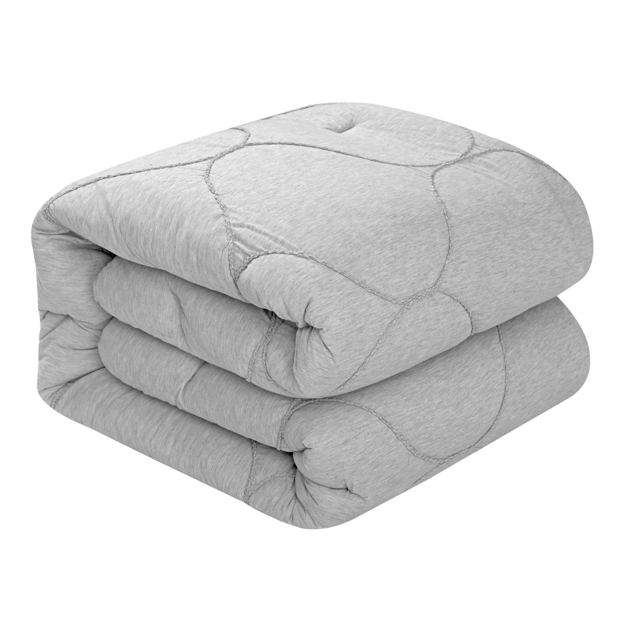 Grace Living Zylen Grey Solid Full/Queen Comforter with (Fill) in the