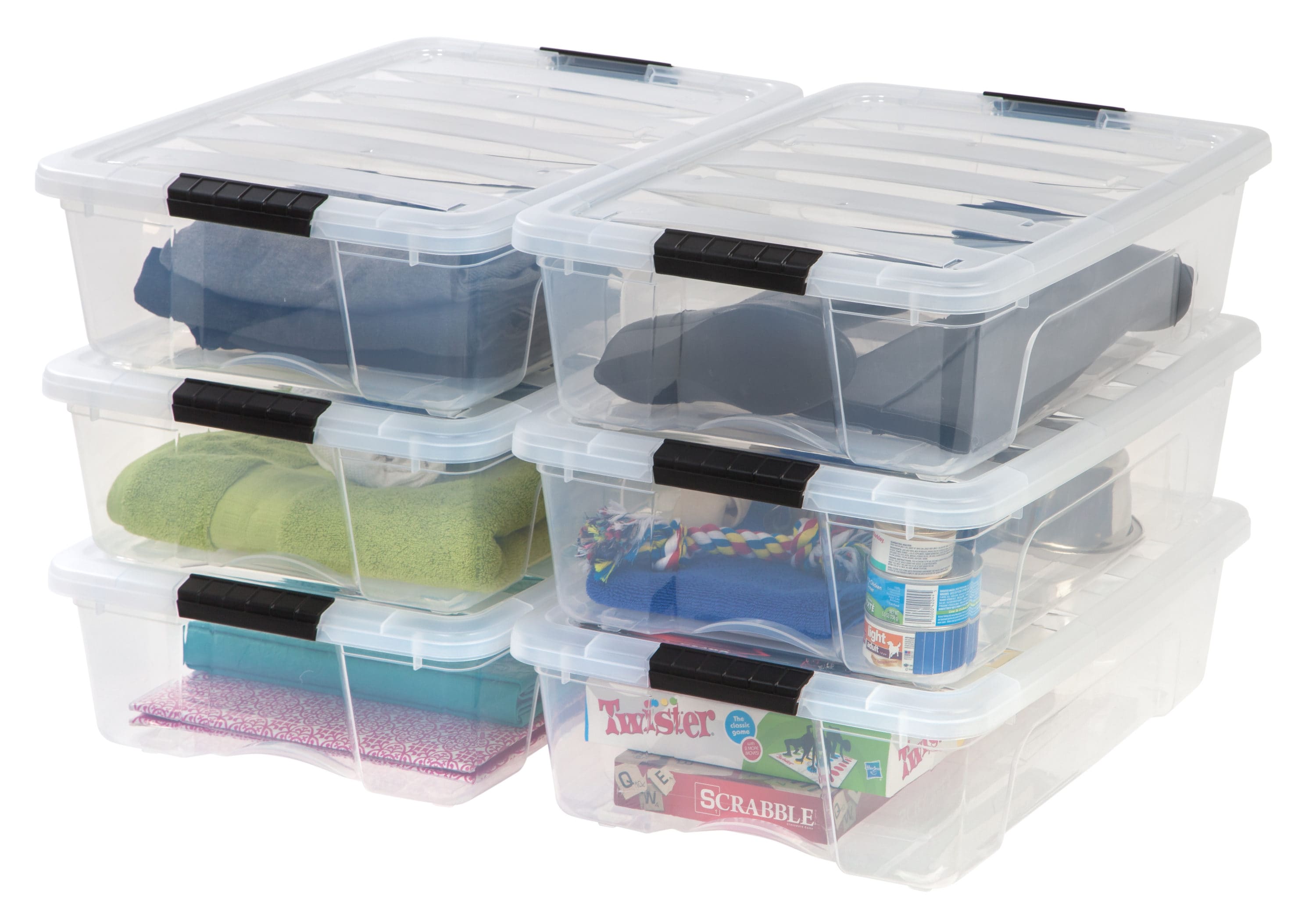 Iris 26 qt. Snap Top Storage Box in Clear (3-pack)