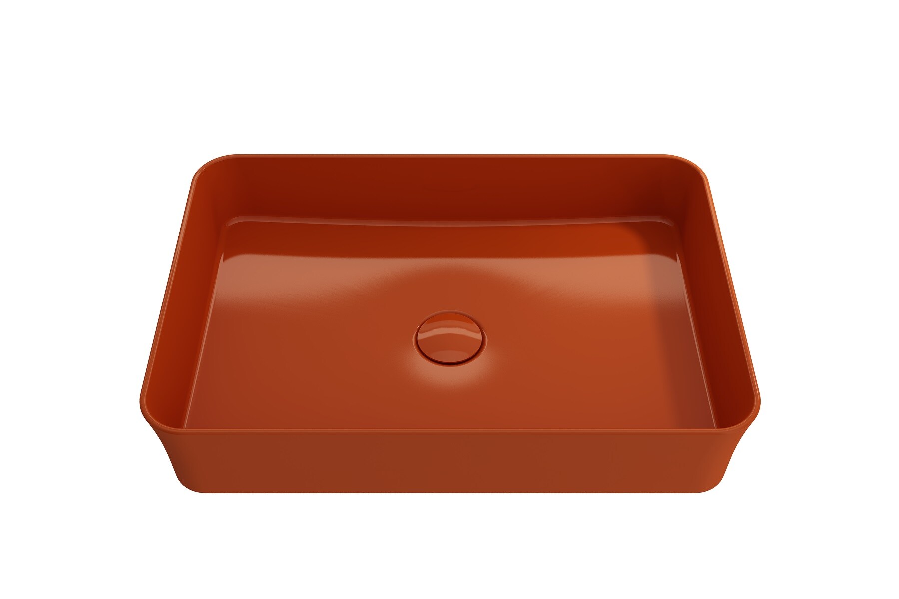 BOCCHI 1476-012-0125 Fire clay Vessel Rectangular Modern Orange Bathroom Sink ( 21.5-Inches x 14.5-Inches )