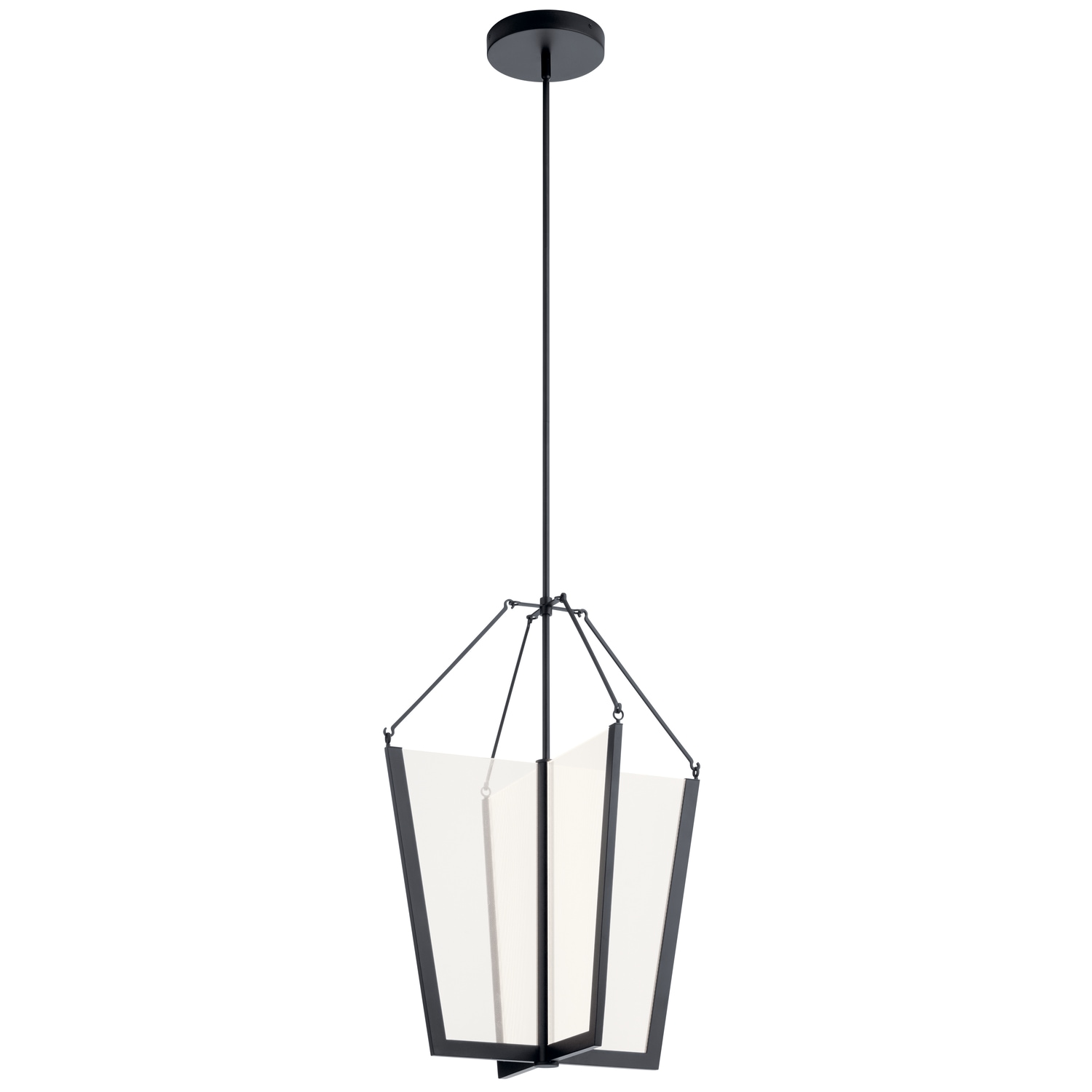 Kichler 52292BKLED Calters 1 -Light Black Modern/contemporary Lantern Integrated LED Medium Hanging Pendant light