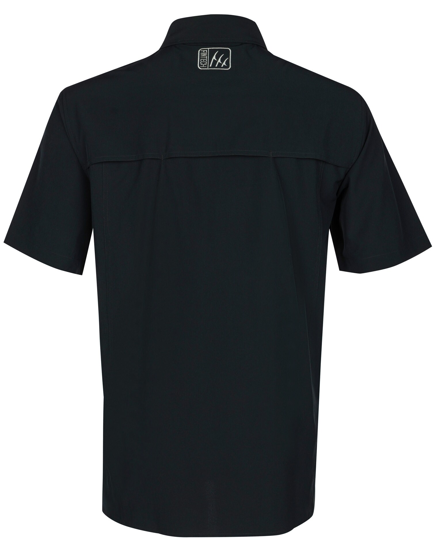FINTECH Men's Woven Short Sleeve Solid Button-down Shirt (XX-large