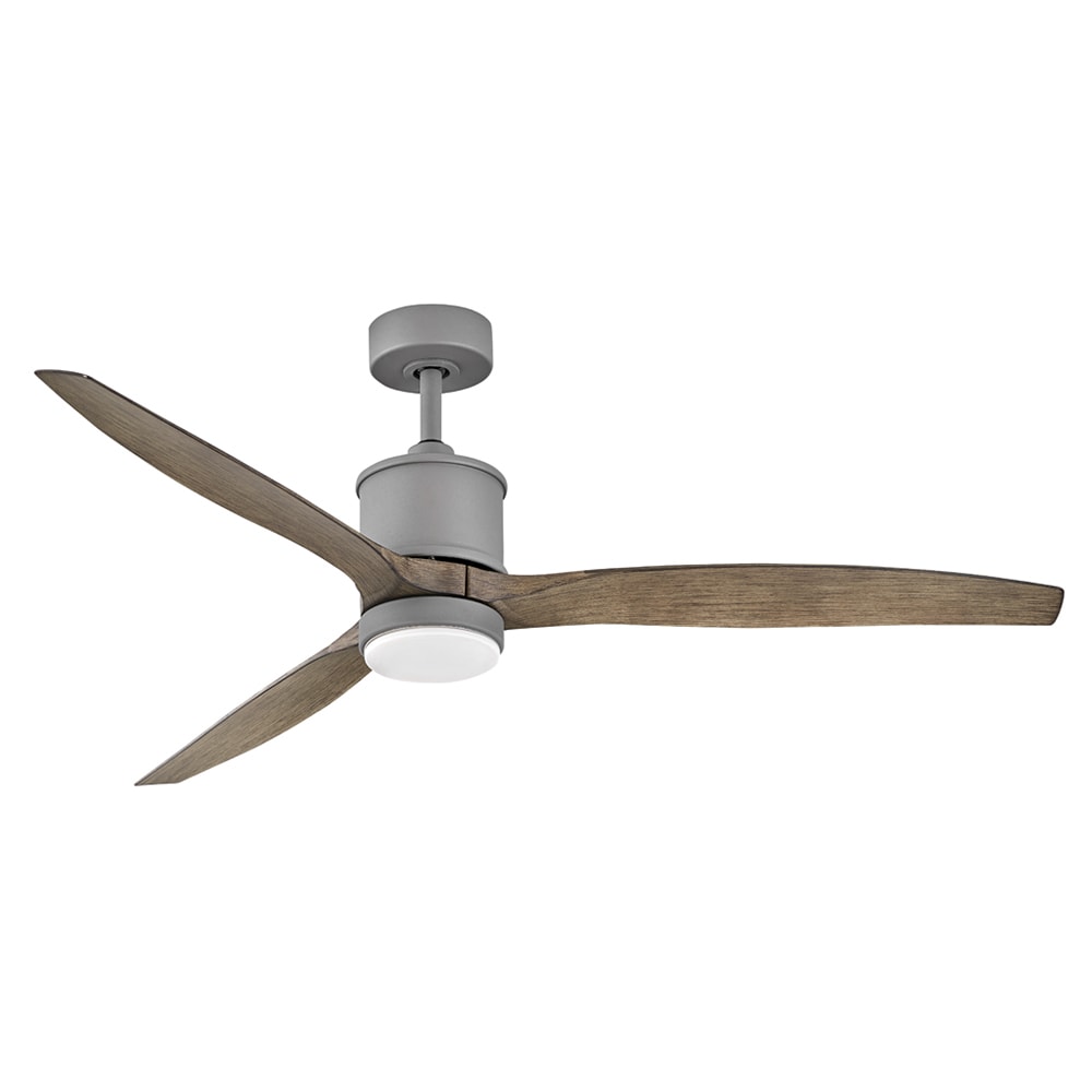 Hinkley Hampton 56-in Metalllic Matte Bronze with Walnut Blades Integrated LED Indoor Smart Ceiling Fan with Light and Remote (5-Blade) 903056FMM-LID Sansujyuku sansujyuku.com