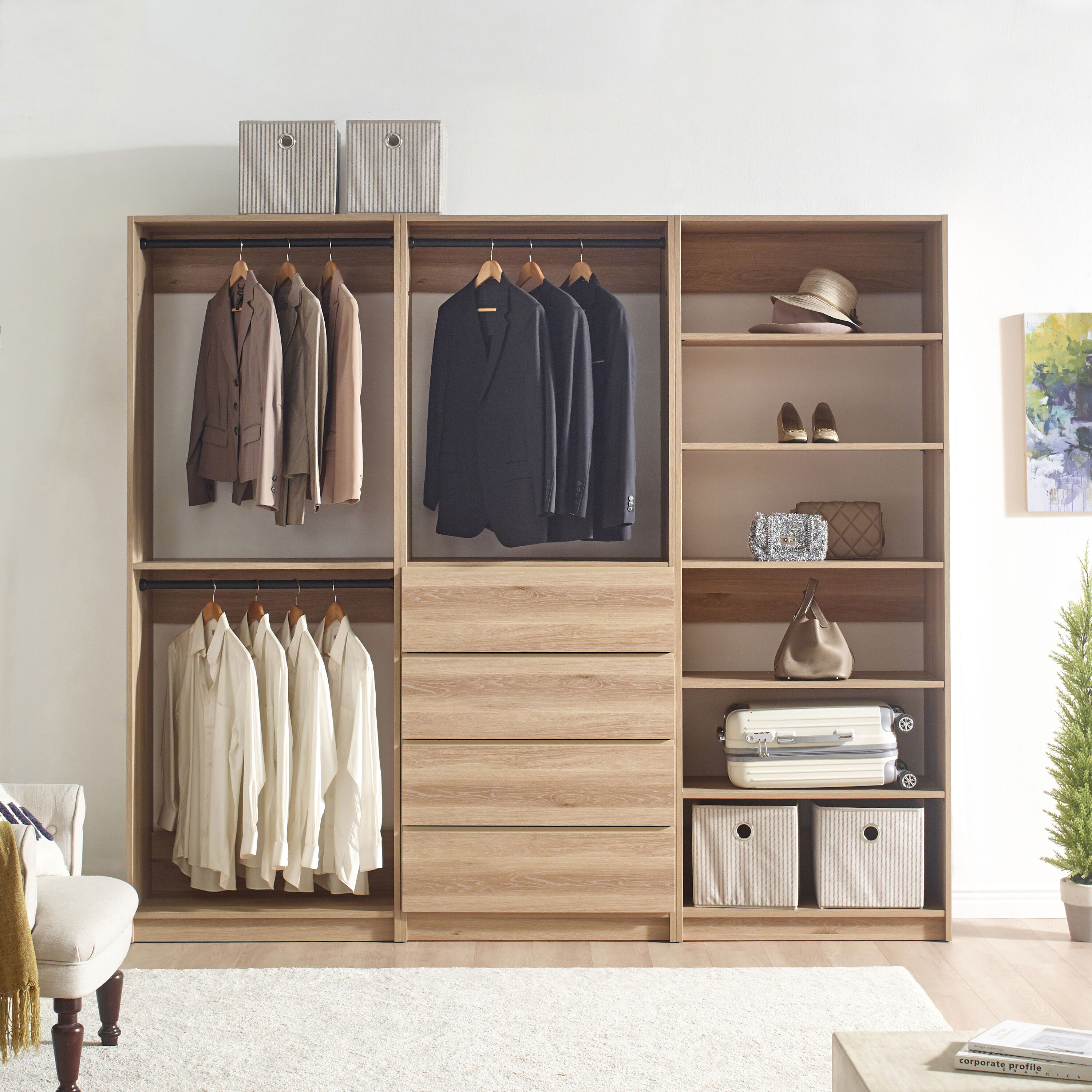 Klair Living PROSPER-E OAK Wood-Closet-Kits - View #6