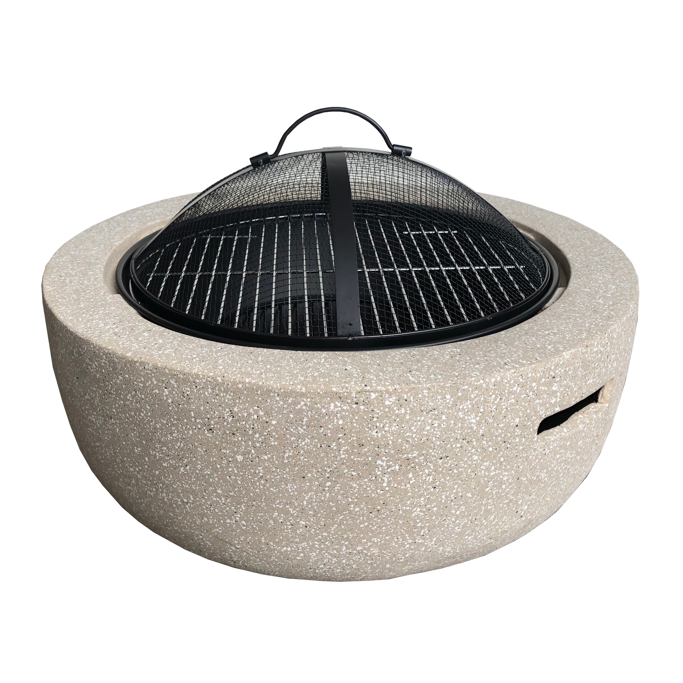 Maocao Hoom 23.62 x 16.9 in. Round Oxide Wood Burning Beige Fire Pit in the Wood-Burning Fire Pits department at Lowes.com