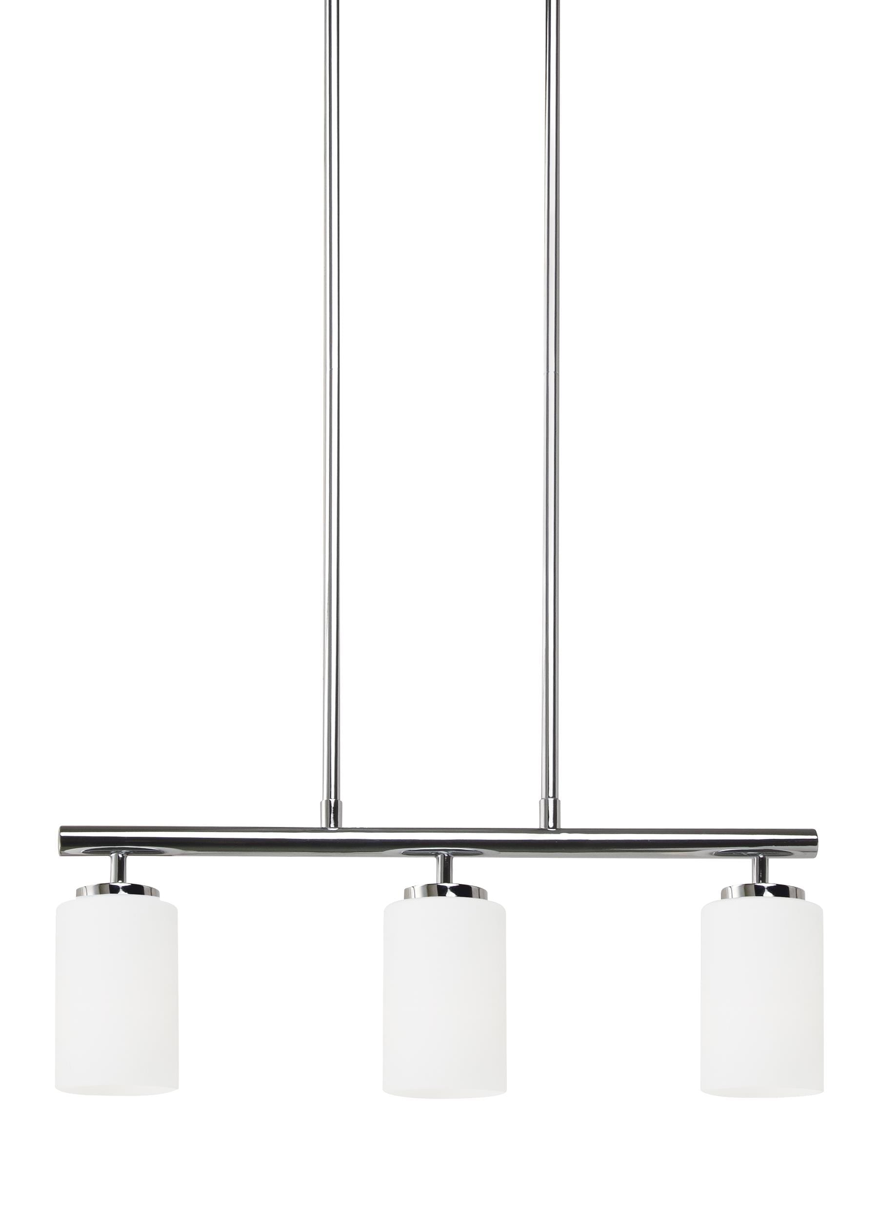 Generation Lighting 66160EN3-05 Oslo 3 -Light Chrome Modern/contemporary Opal glass Cylinder Large Outdoor Hanging Pendant light